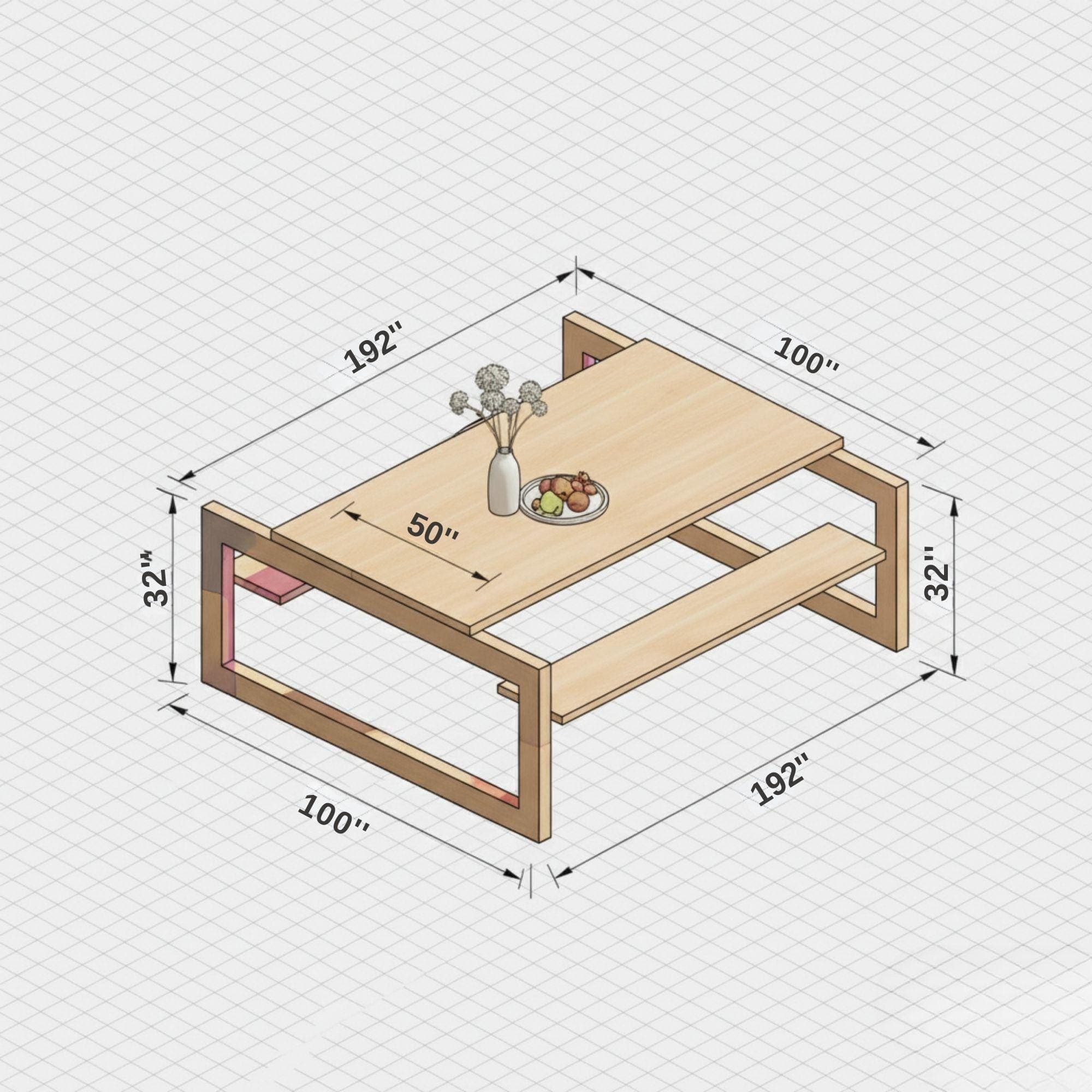 DIY Farmhouse Picnic Table Plan: Outdoor Wood Table & Bench (PDF) - view 7