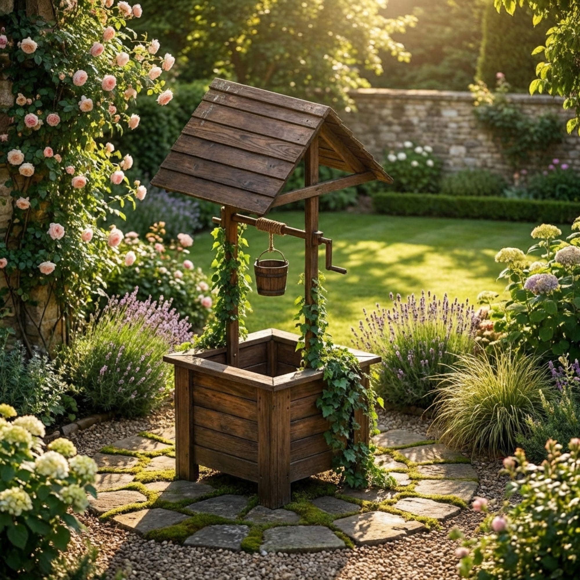 Wooden Wishing Well Plan | DIY Garden Planter, Outdoor Decor (PDF Download) - view 6
