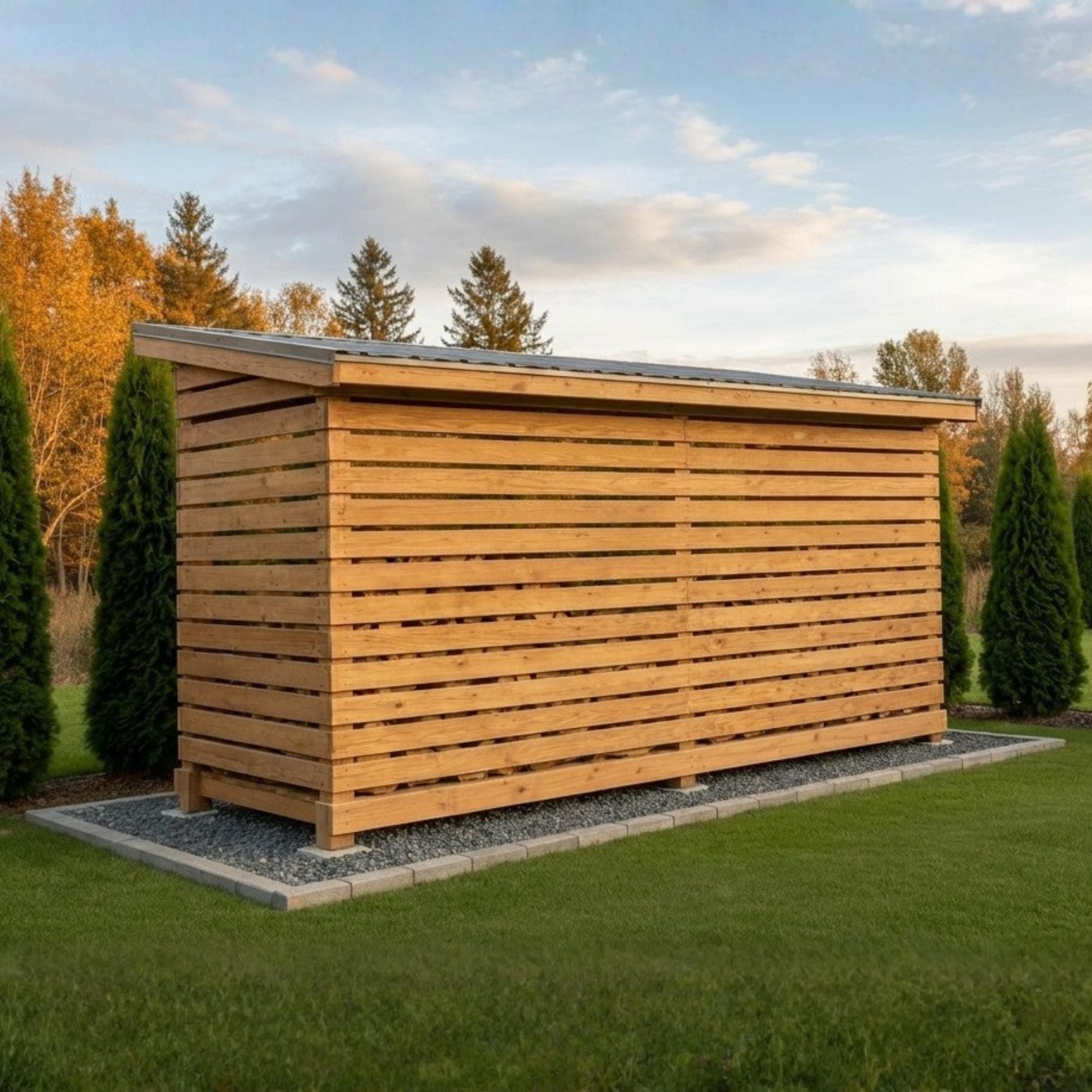 4x12 Firewood Shed DIY Plans PDF | 2 Cord Wood Storage Rack Blueprint | Large Dry Wood Shelter - view 6