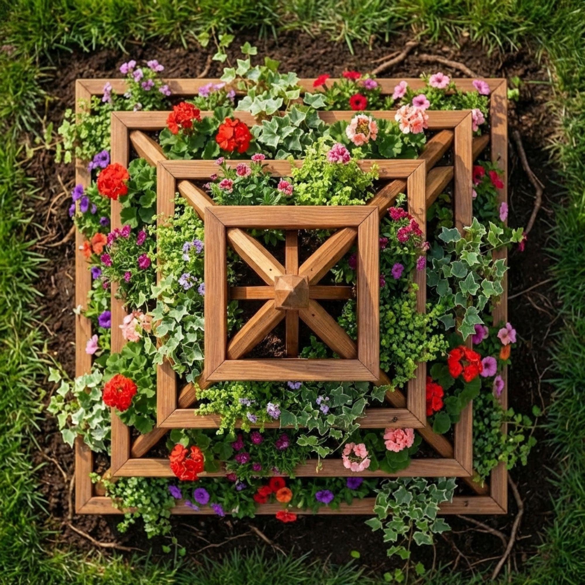 DIY Pyramid Strawberry Planter Plans | Wooden Strawberry Tower PDF | 4 Tier Planter Box Blueprint | Stacked Garden Bed - view 6