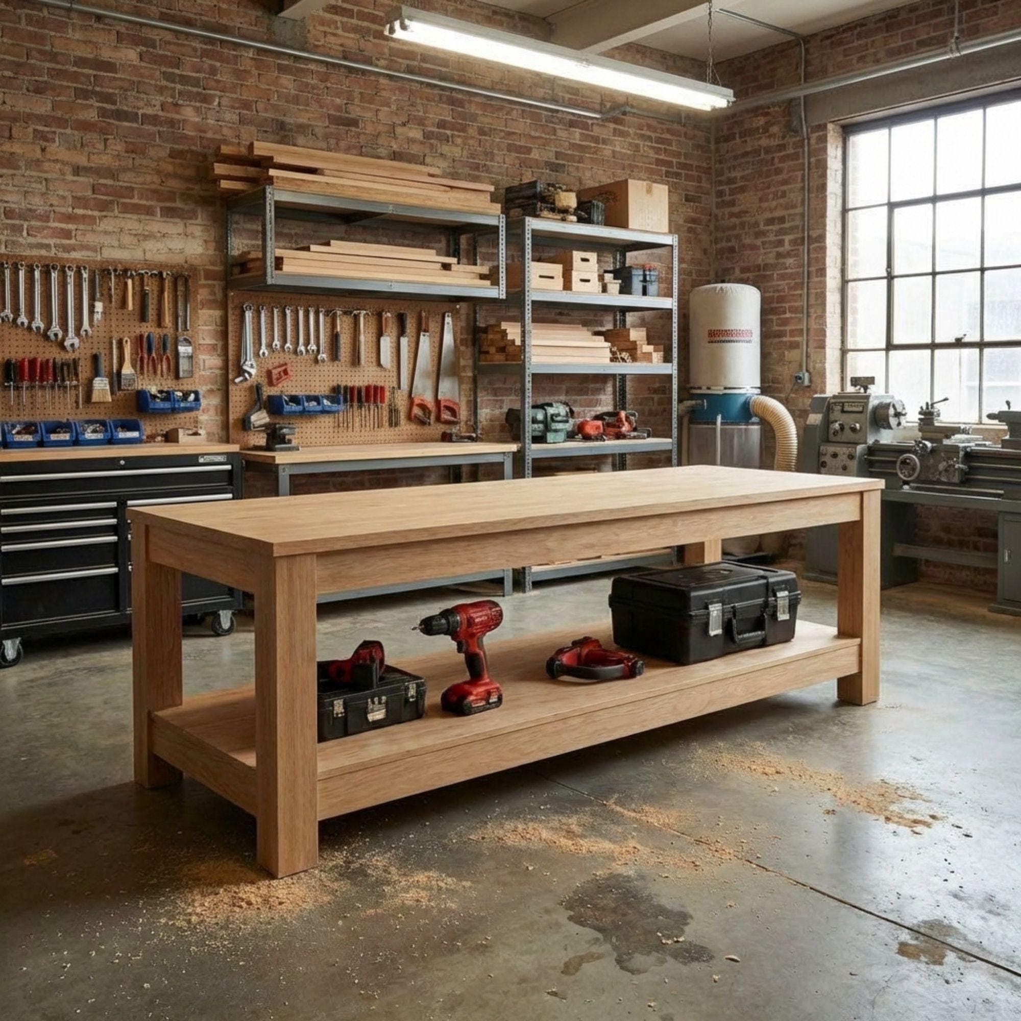 DIY Farmhouse Bench Plans | Entryway Shoe Storage Blueprint (PDF Download) - view 3