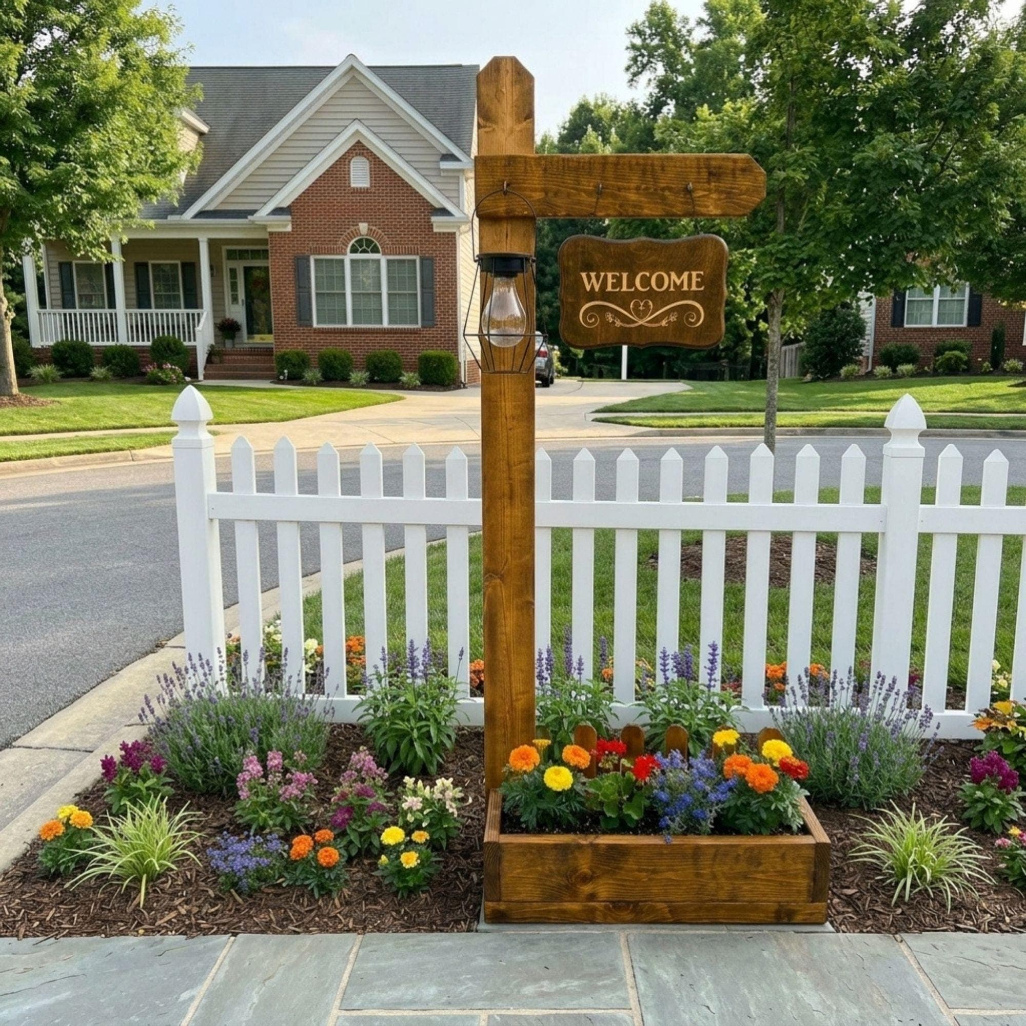 DIY Large Welcome Sign Planter Plans PDF | 70-Inch Tall Porch Plant Stand Blueprint - view 3