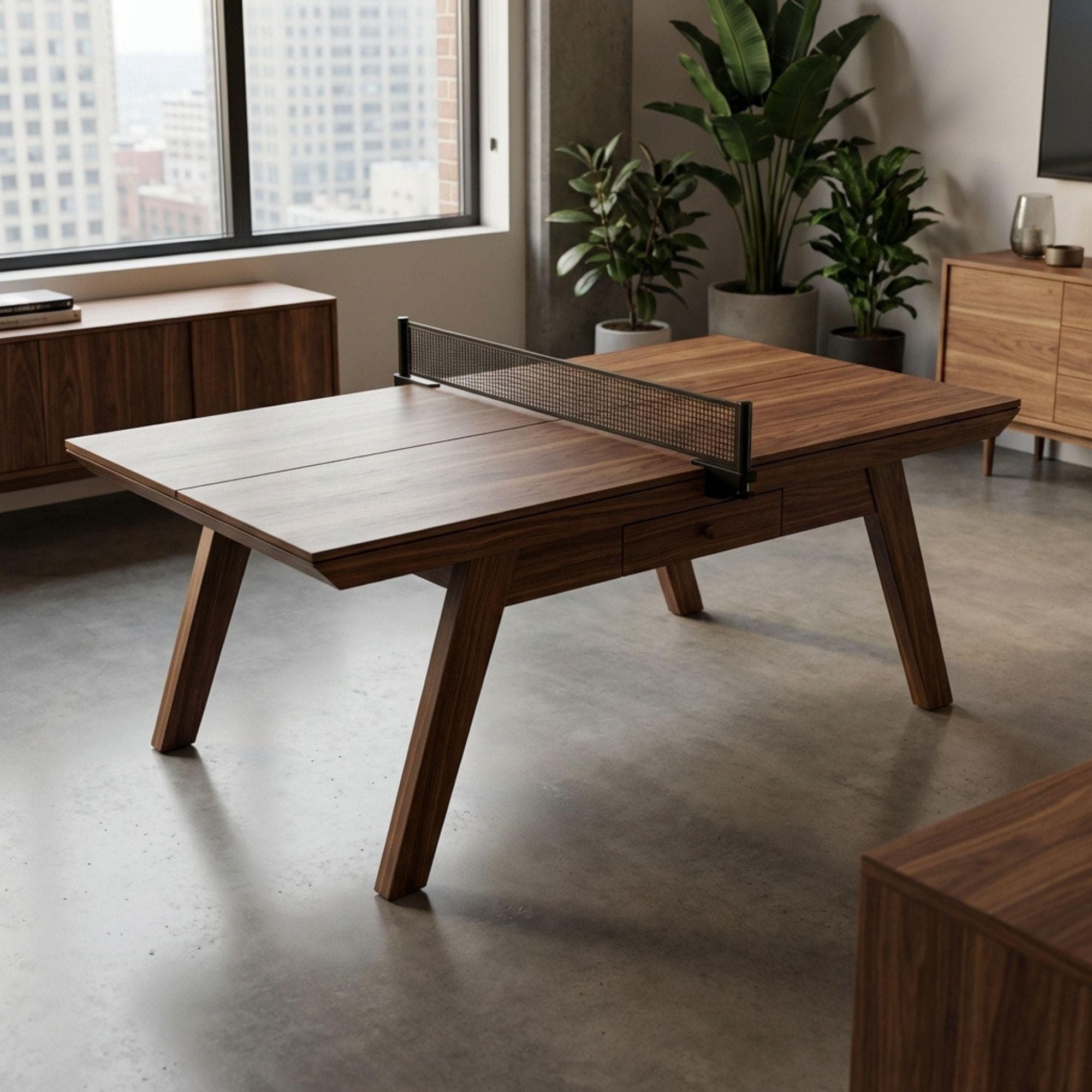Modern Ping Pong Table Plans | DIY Game Table Blueprint (PDF Download) - view 3