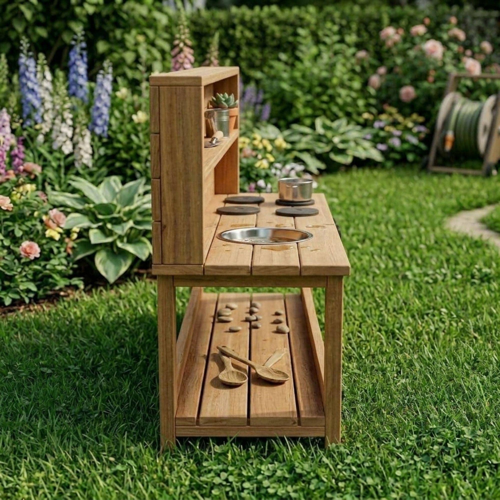 DIY Mud Kitchen Plans PDF | Outdoor Play Kitchen Blueprint | Large Montessori Pretend Play Station | Toddler Wooden Kitchen Build Guide - view 6