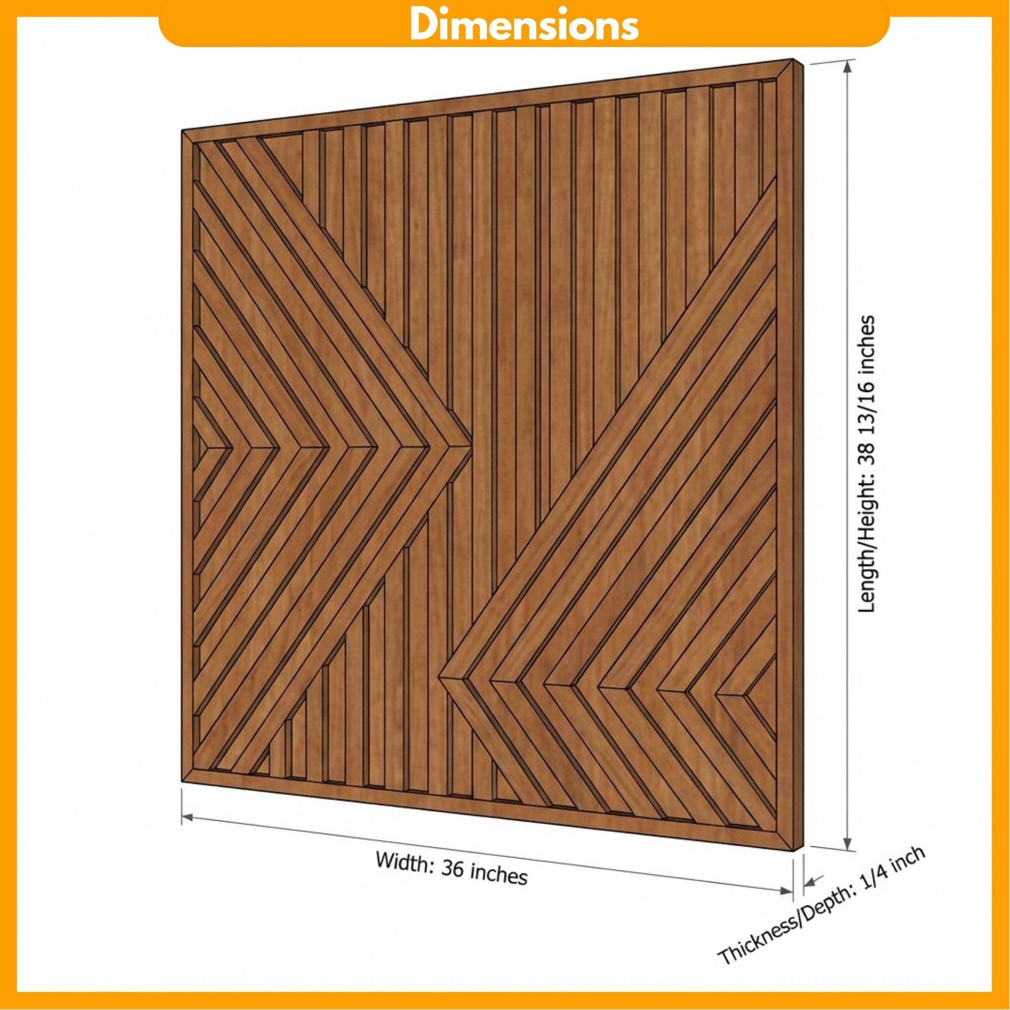 Geometric Wood Wall Art Plans | Large Chevron Blueprint (PDF Download) - view 3