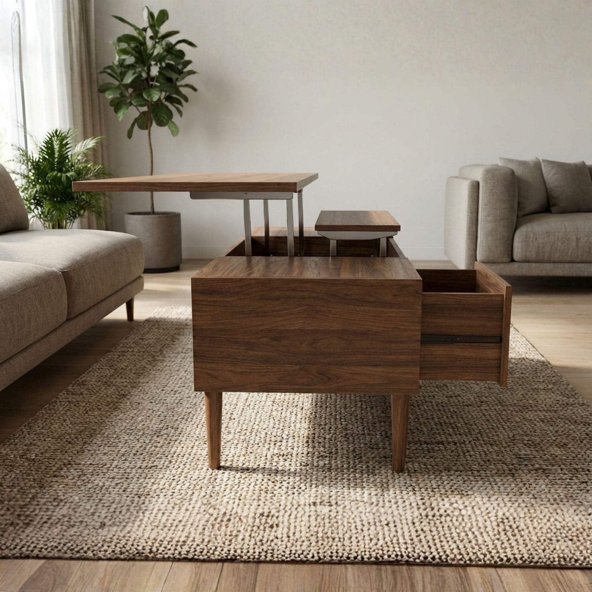DIY Lift Top Coffee Table Plans | Mid-Century Modern Storage Blueprint (Digital Download) - view 6