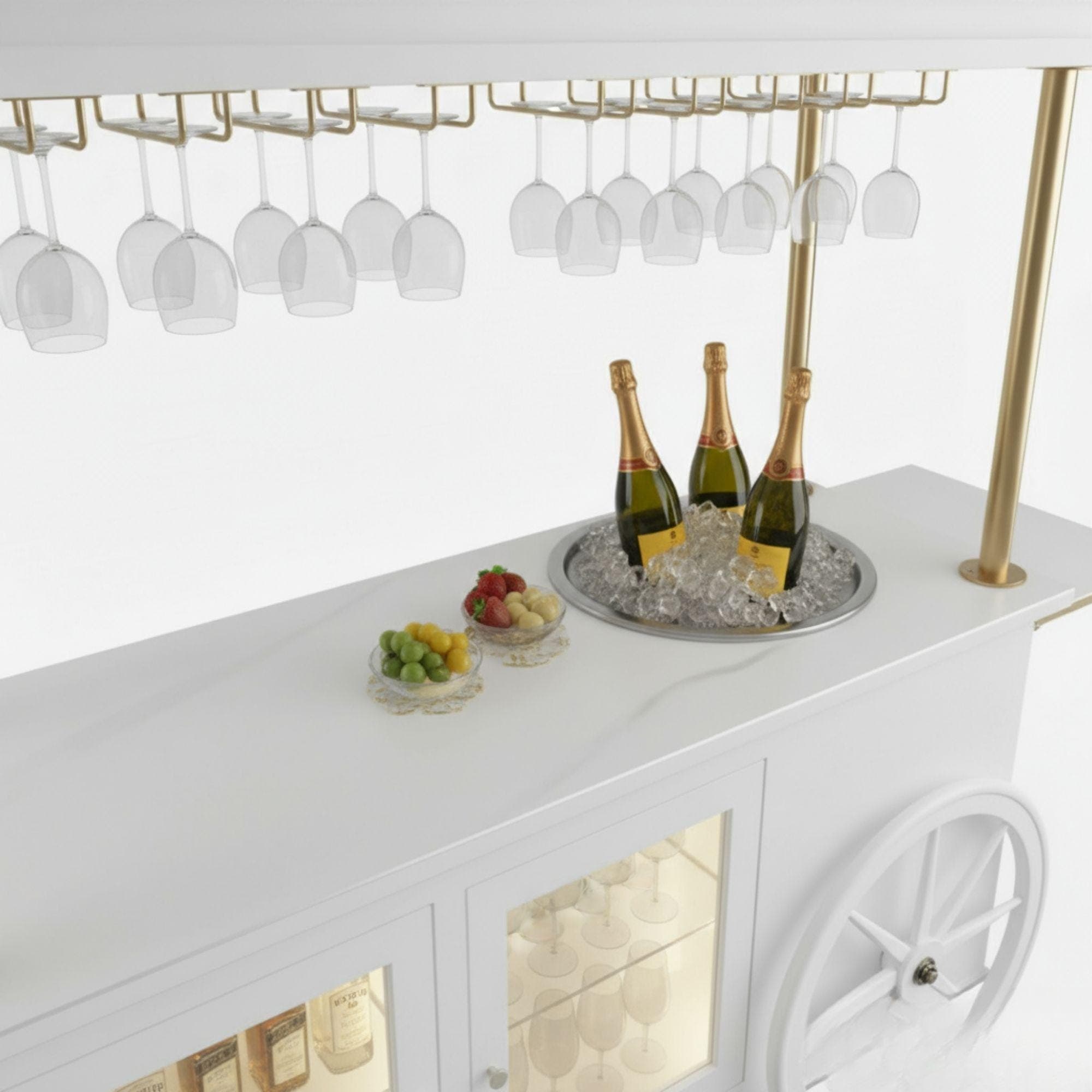 Champagne Cart DIY Plans | Mobile Bar with Storage Cabinets & Sink | Wedding Event Cart | Wooden Prosecco Bar Blueprint | Digital PDF - view 9