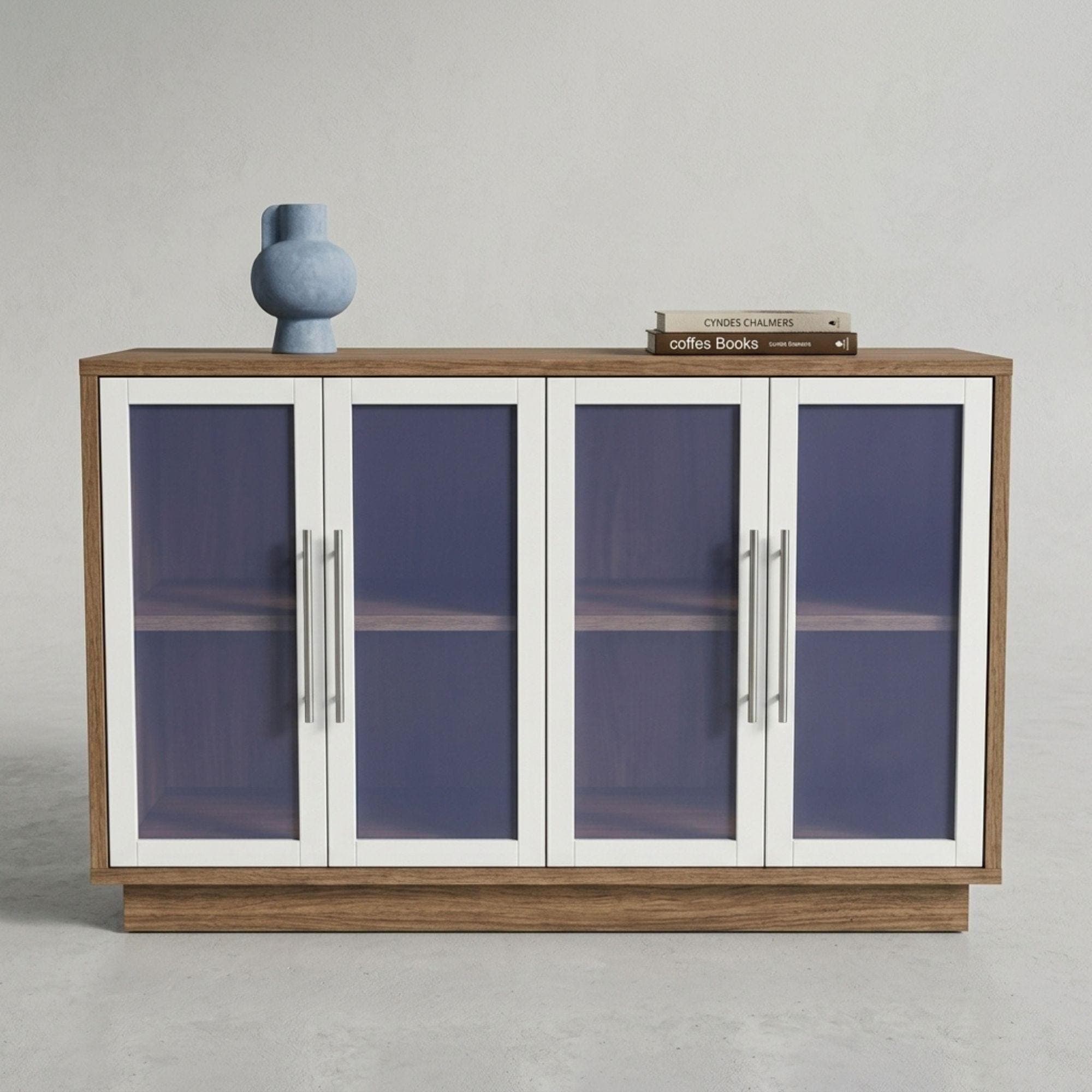 DIY Living Room Sideboard with Frosted Glass Plans PDF | Wood Buffet & Storage Cabinet Build | Woodworking Plan for Beginners - view 3