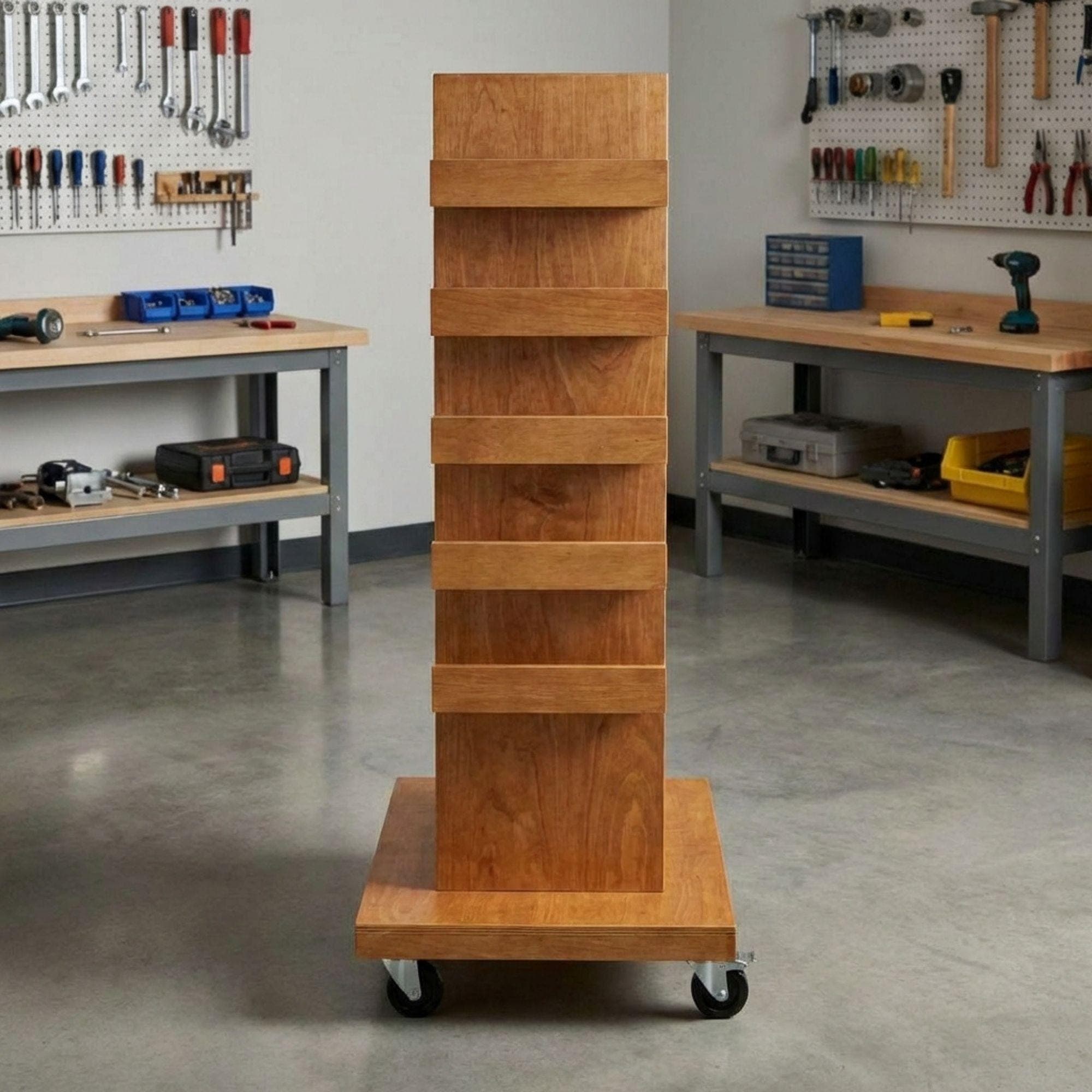 DIY Rolling Tool Station Plans | Mobile Tool Storage Cabinet PDF | Wood Tool Cabinet on Wheels | Hobby Organizer Cart | Garage Storage - view 4