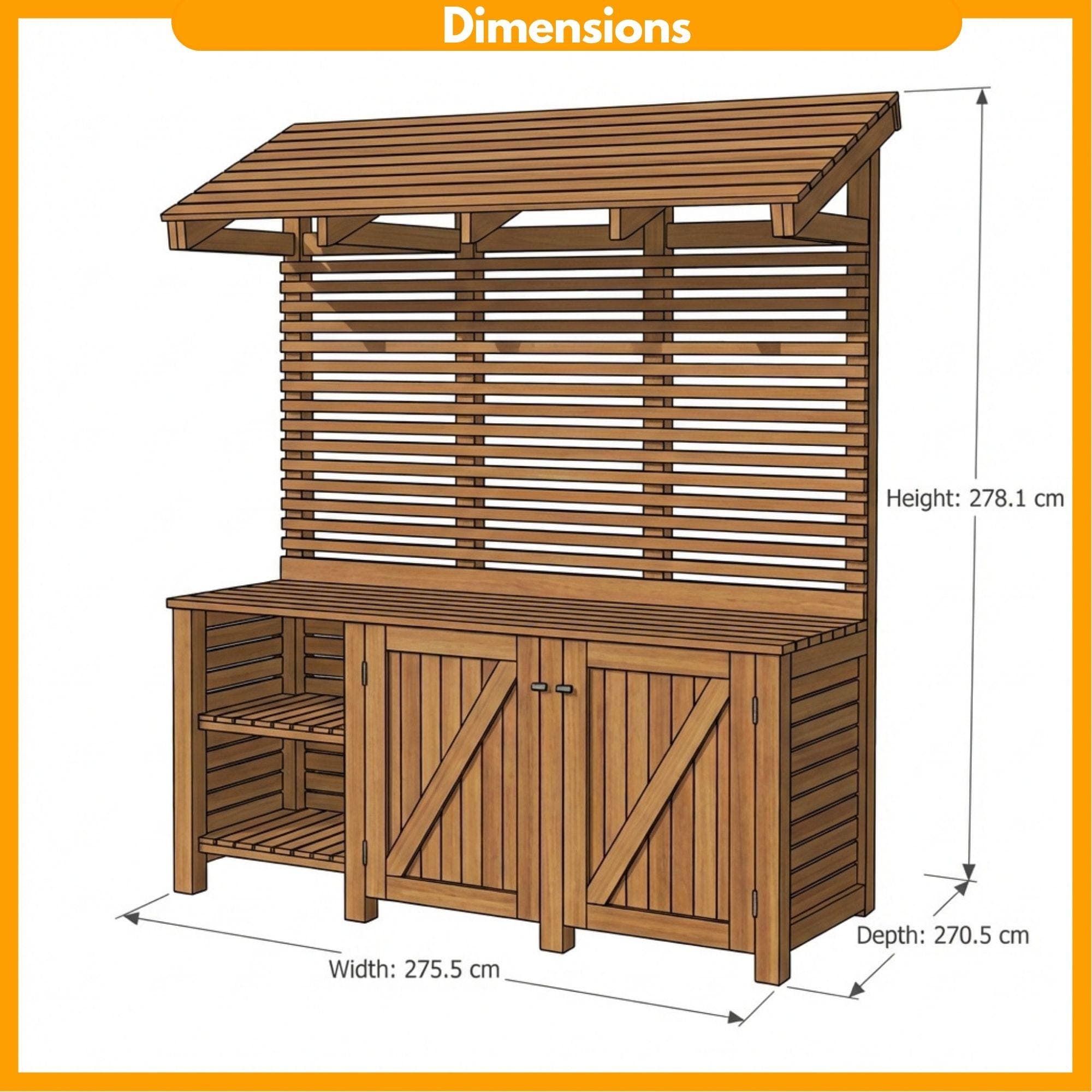 DIY Potting Bench with Storage Plans | Potting Station Blueprint | Garden Workbench PDF - view 2
