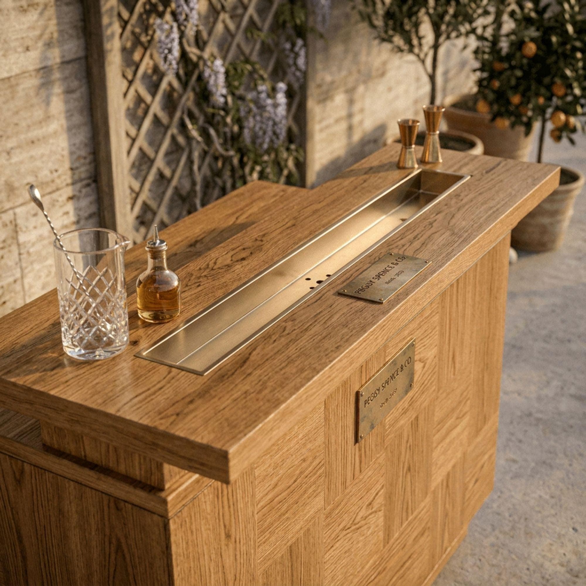 DIY Outdoor Bar Plans | Two Tier Home Bar Blueprint | Wooden Patio Bar Design PDF - view 7