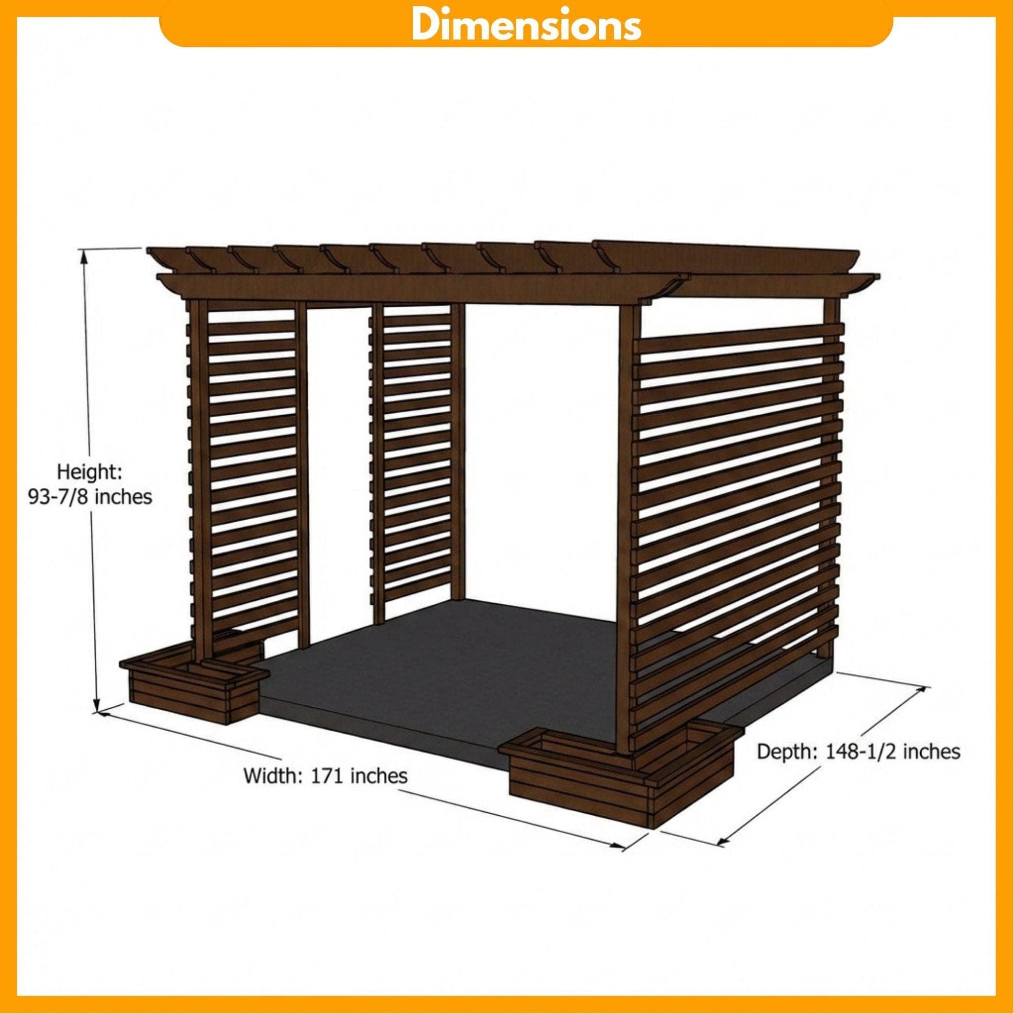 DIY Garden Pergolas Plans | Wood Pergolas Build Blueprint | Corner Privacy Pergola - view 2