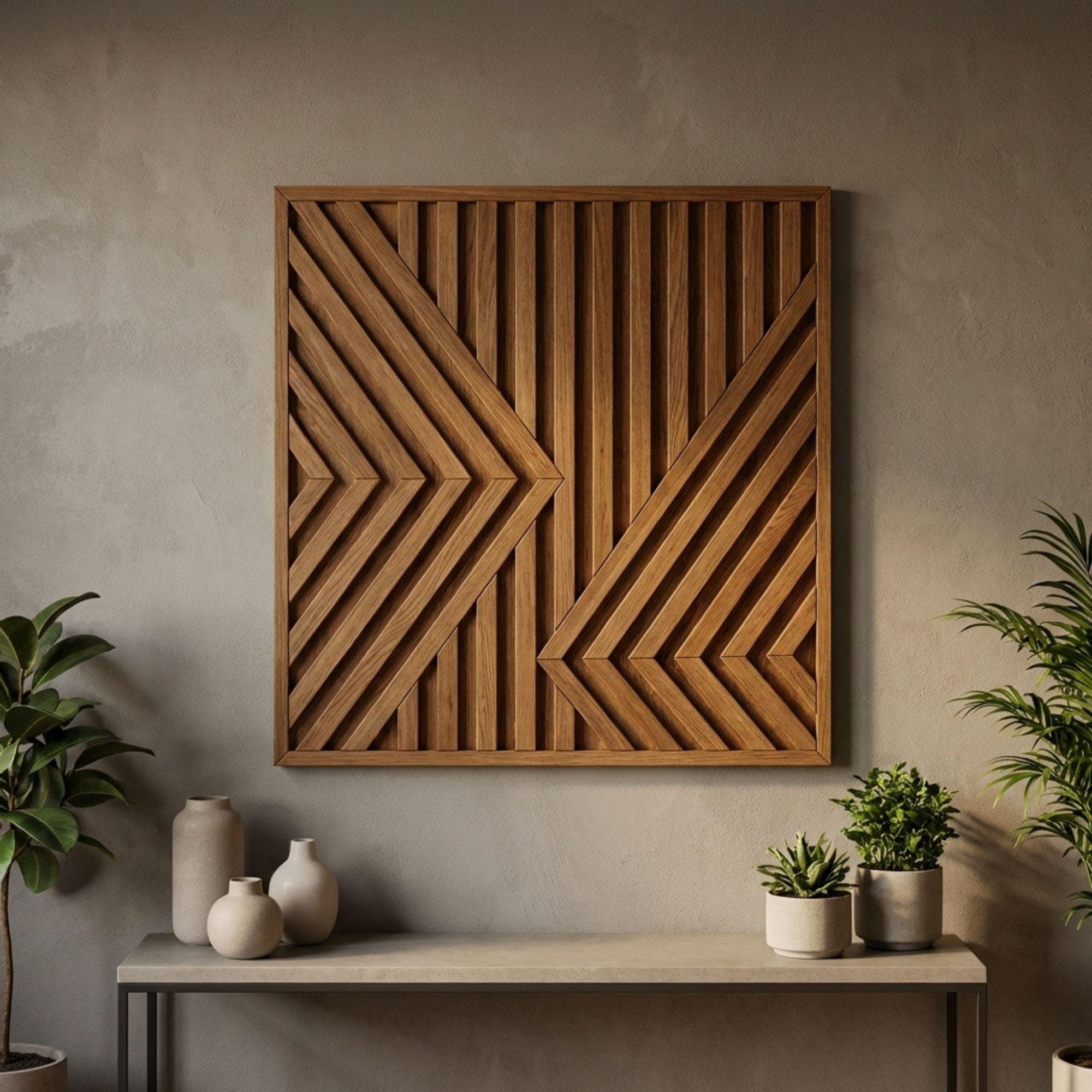 Geometric Wood Wall Art Plans | Large Chevron Blueprint (PDF Download) - view 4