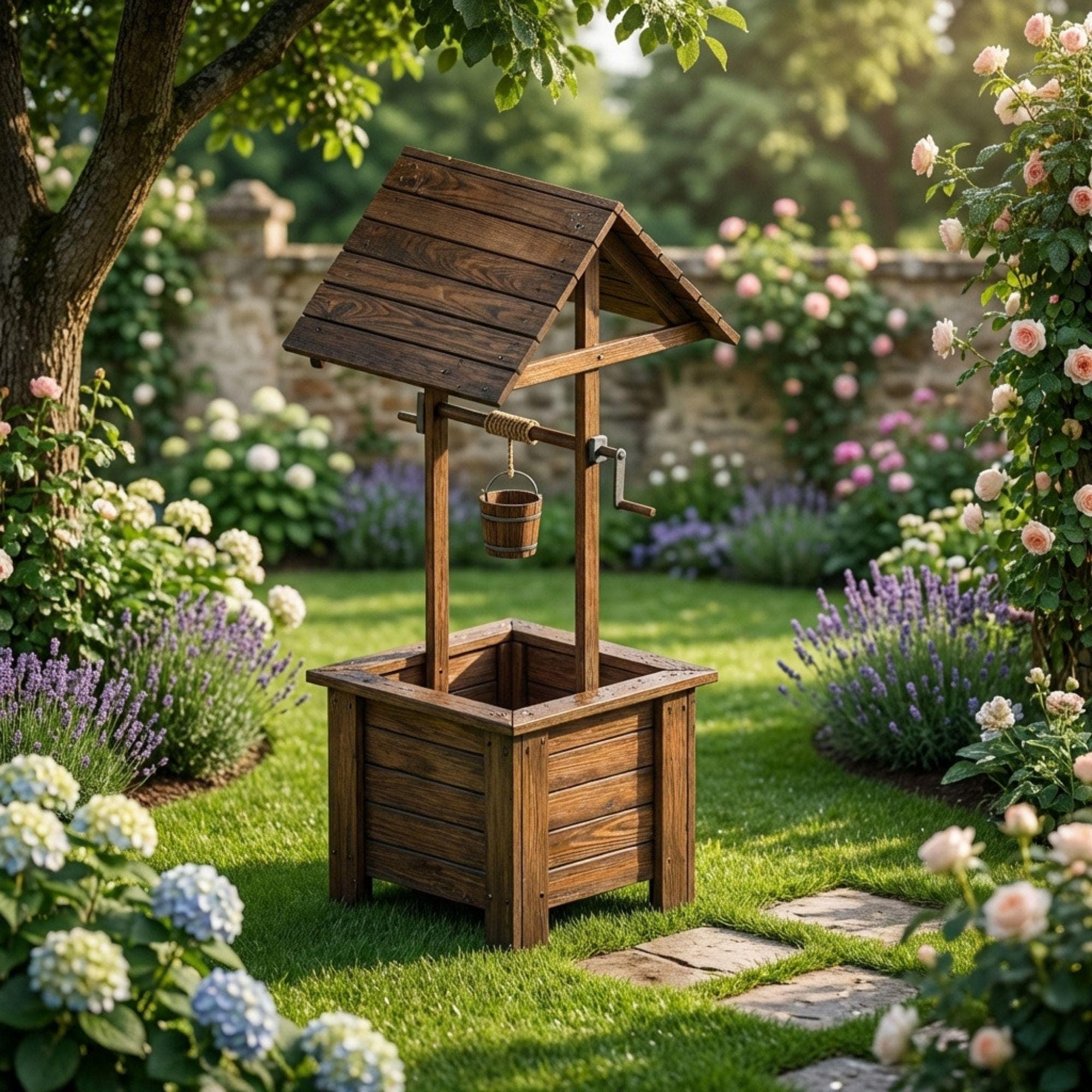 Wooden Wishing Well Plan | DIY Garden Planter, Outdoor Decor (PDF Download) - view 8