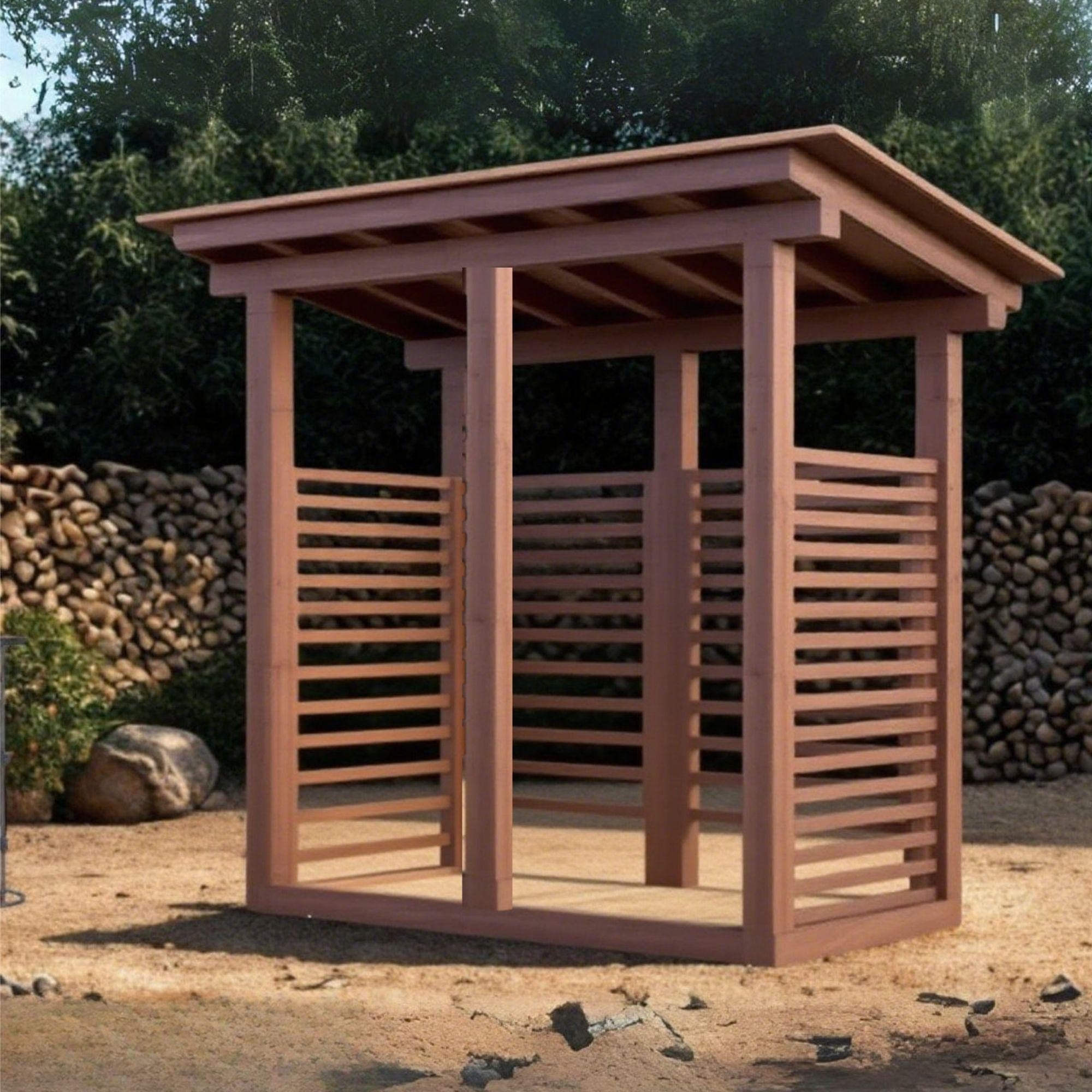 DIY Firewood Shed Plans | 2 Cord Capacity with Tool Storage (PDF Download) - view 2