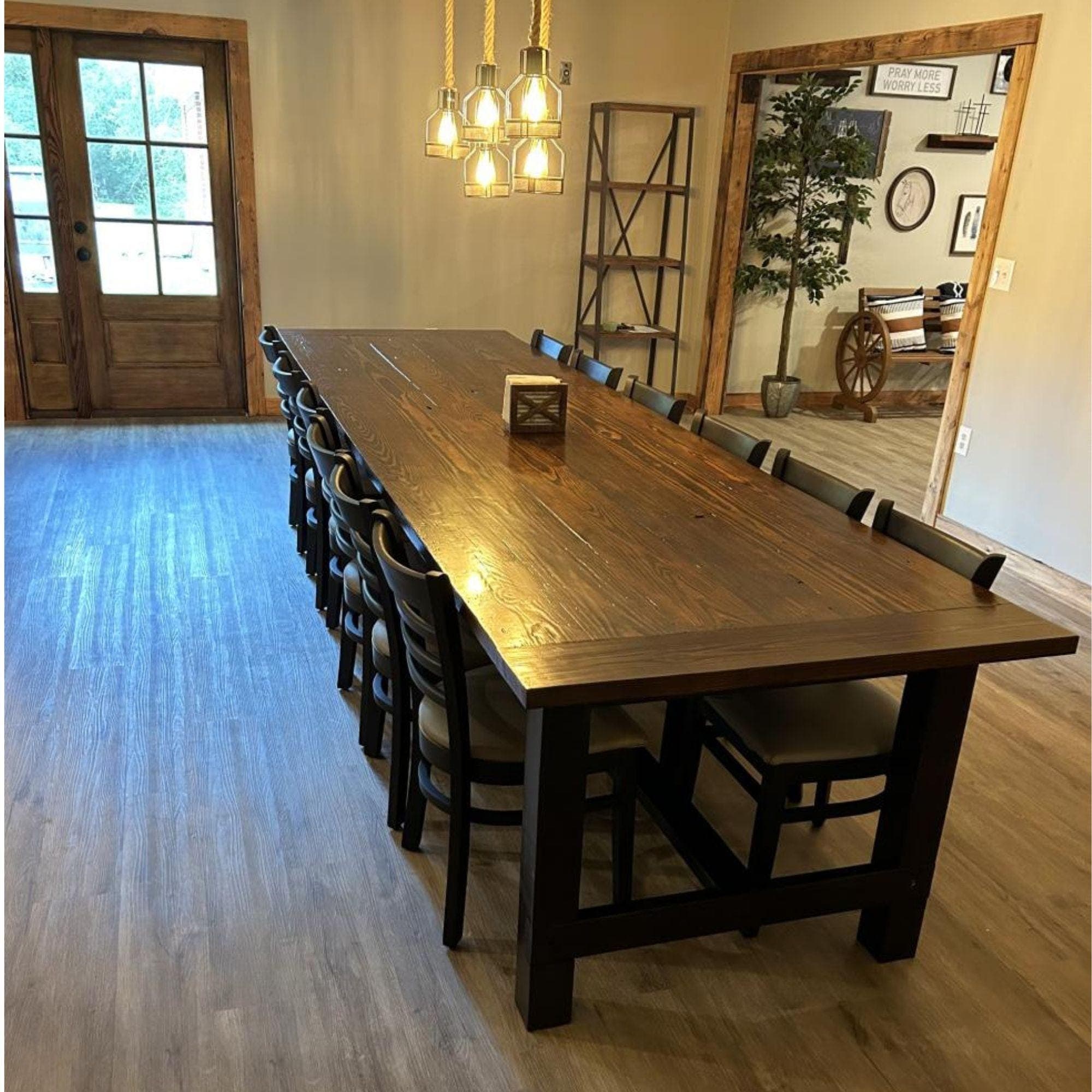 DIY 12 ft Farmhouse Table Plans | Rustic Outdoor Bench Table (Digital Download) - view 2