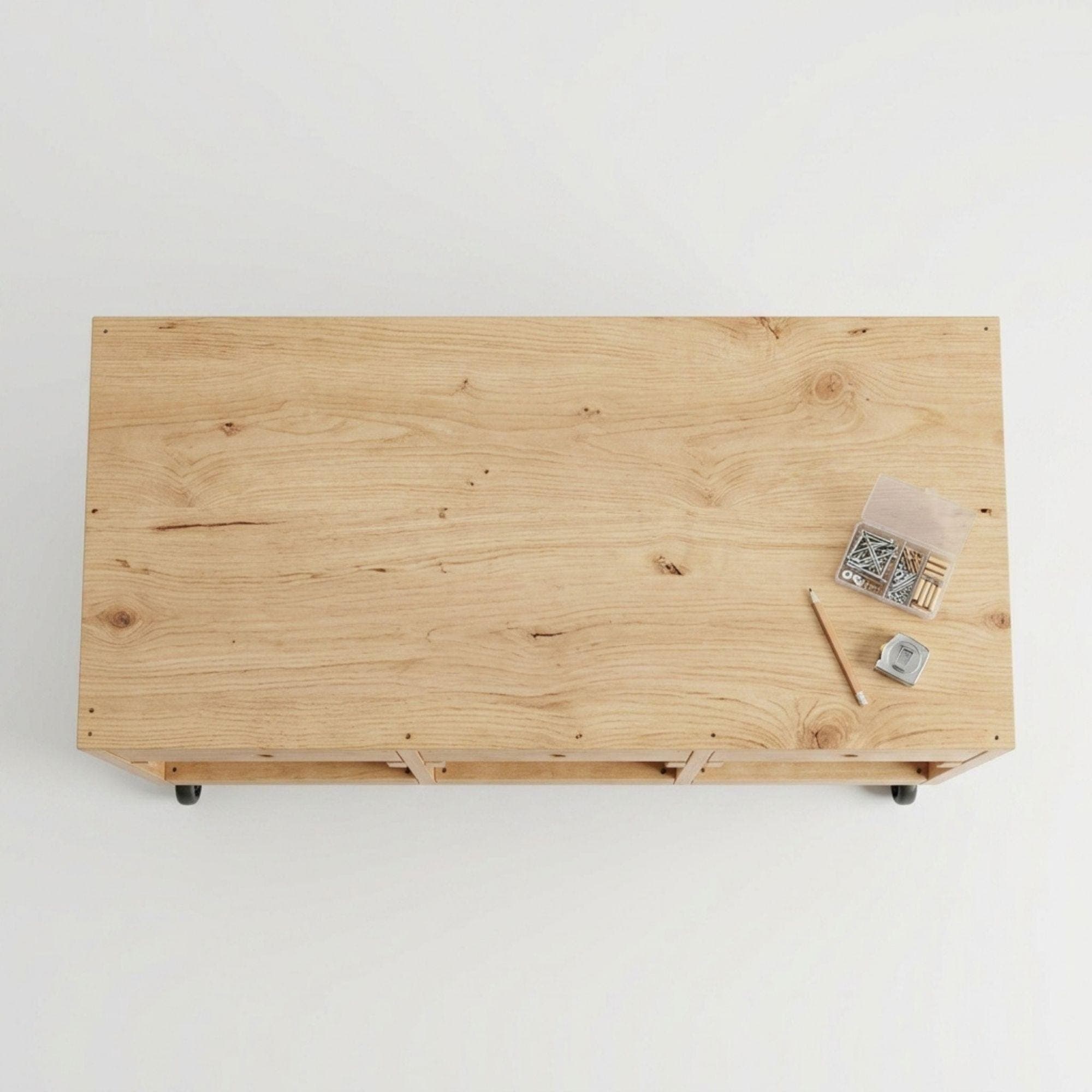 DIY Mobile Workbench with Tote Storage Plans PDF | Rolling Shop Cart & Organizer Blueprint | 3-Drawer Garage Utility Table | Woodworking - view 7