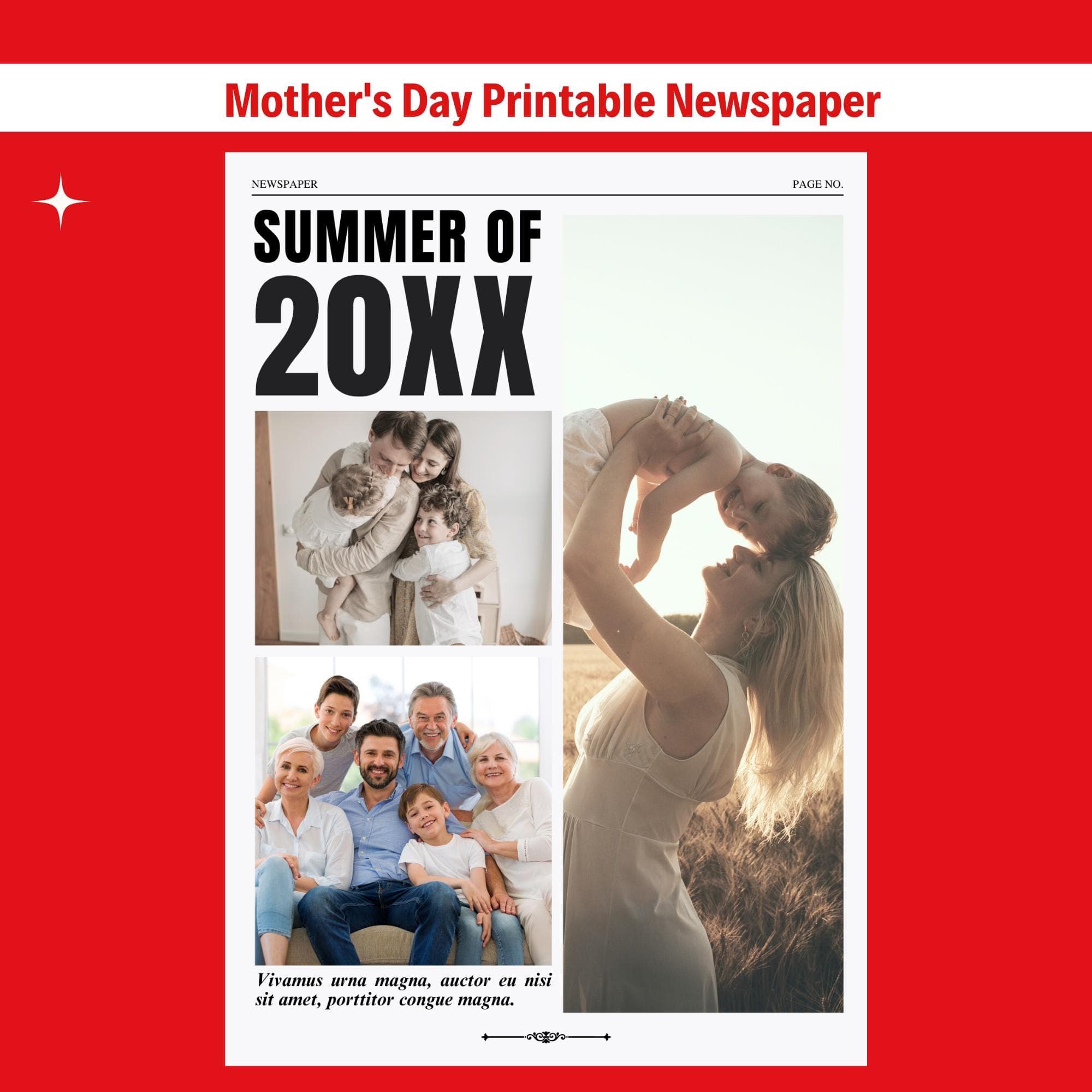 Personalized Mother's Day Newspaper Gift | Printable Card (Canva Template) - view 7