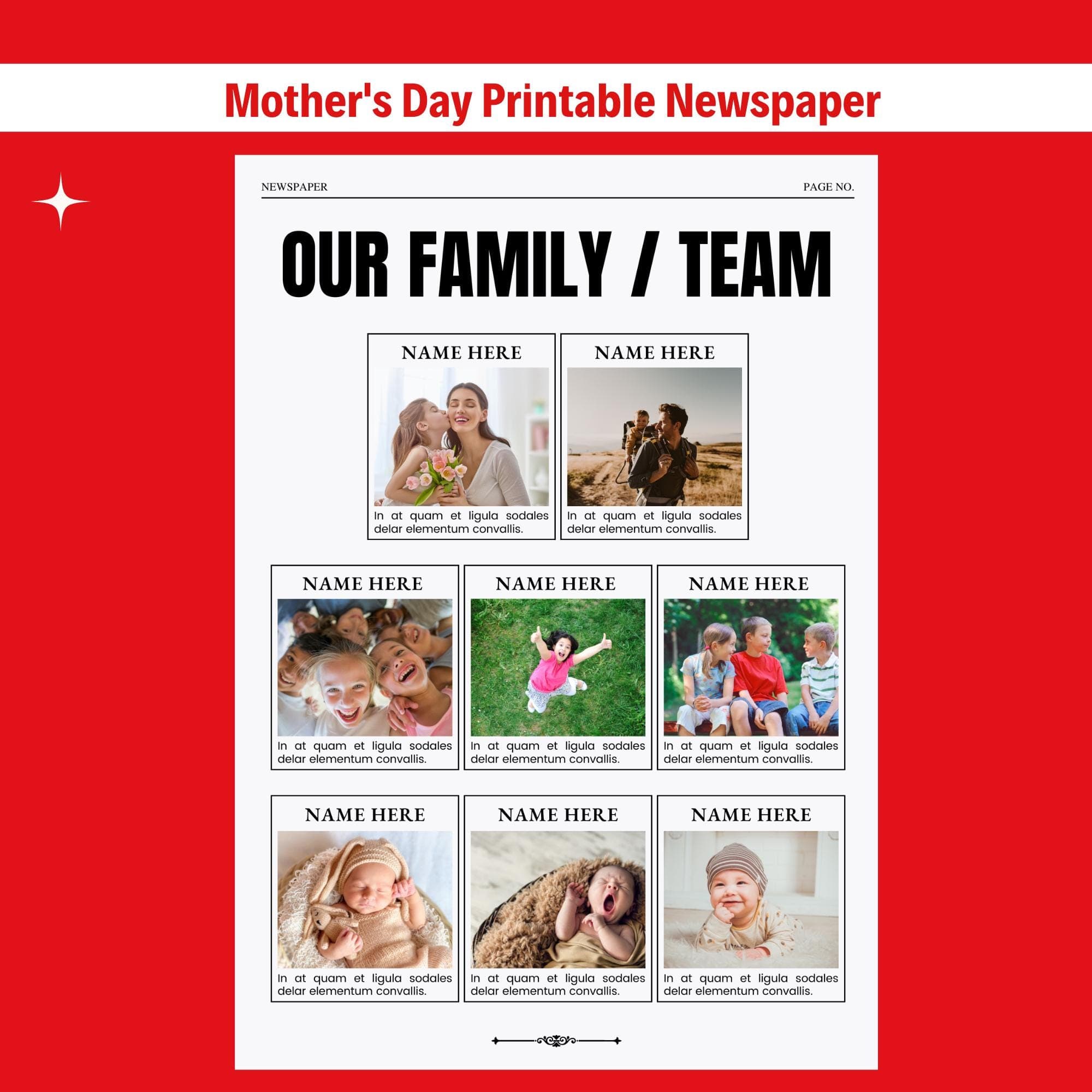 Personalized Mother's Day Newspaper Gift | Printable Card (Canva Template) - view 6