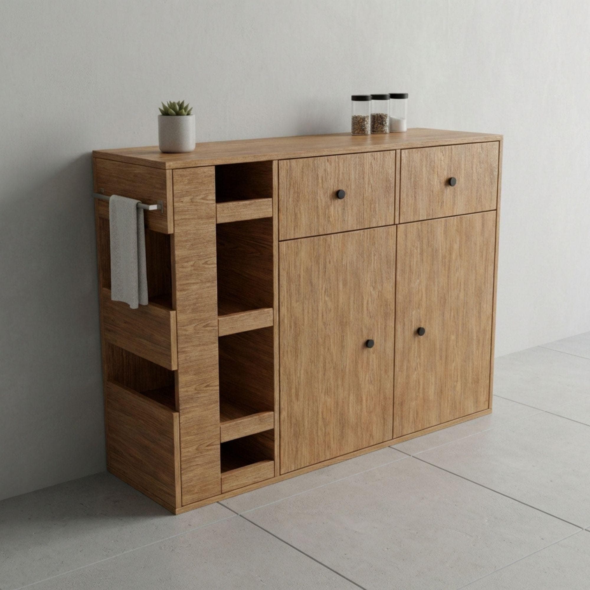Narrow Sideboard DIY Plans | Space-Saving Buffet Cabinet Blueprint (PDF Download) - view 7
