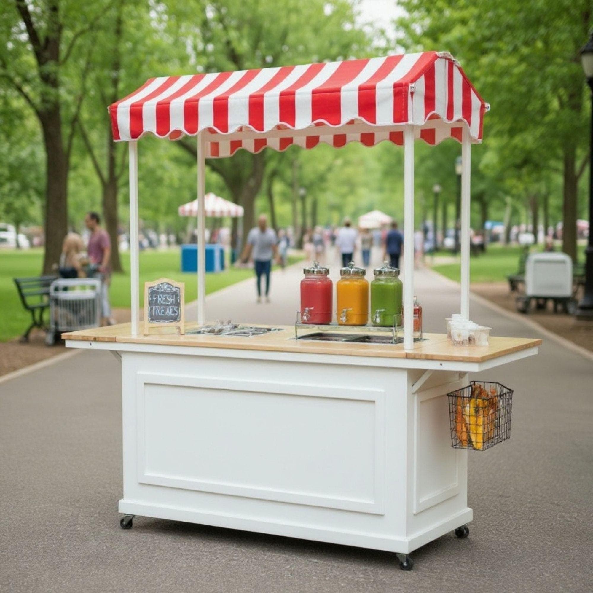DIY Mobile Snack Bar Cart | Charcuterie Cart on Wheels | Small Foldable Vendor Cart | Refrigerated Charcuterie Cart - view 2