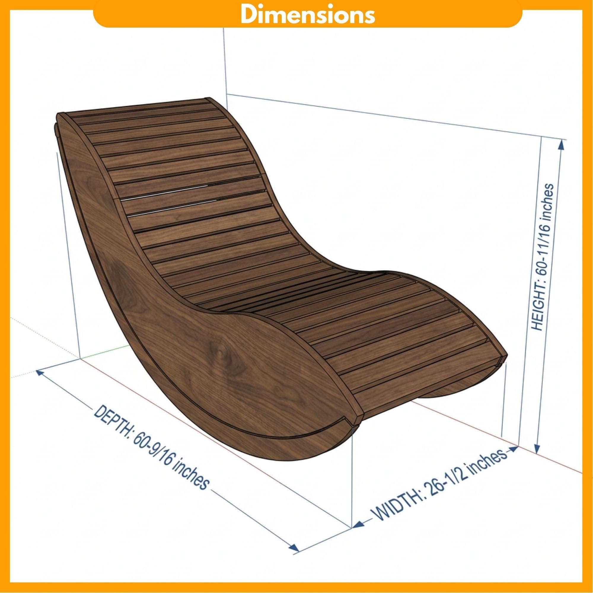 DIY Floor Rocking Chair Plans | Arc Rocking Lounger Blueprint | Oval Rocker Chair PDF - view 2