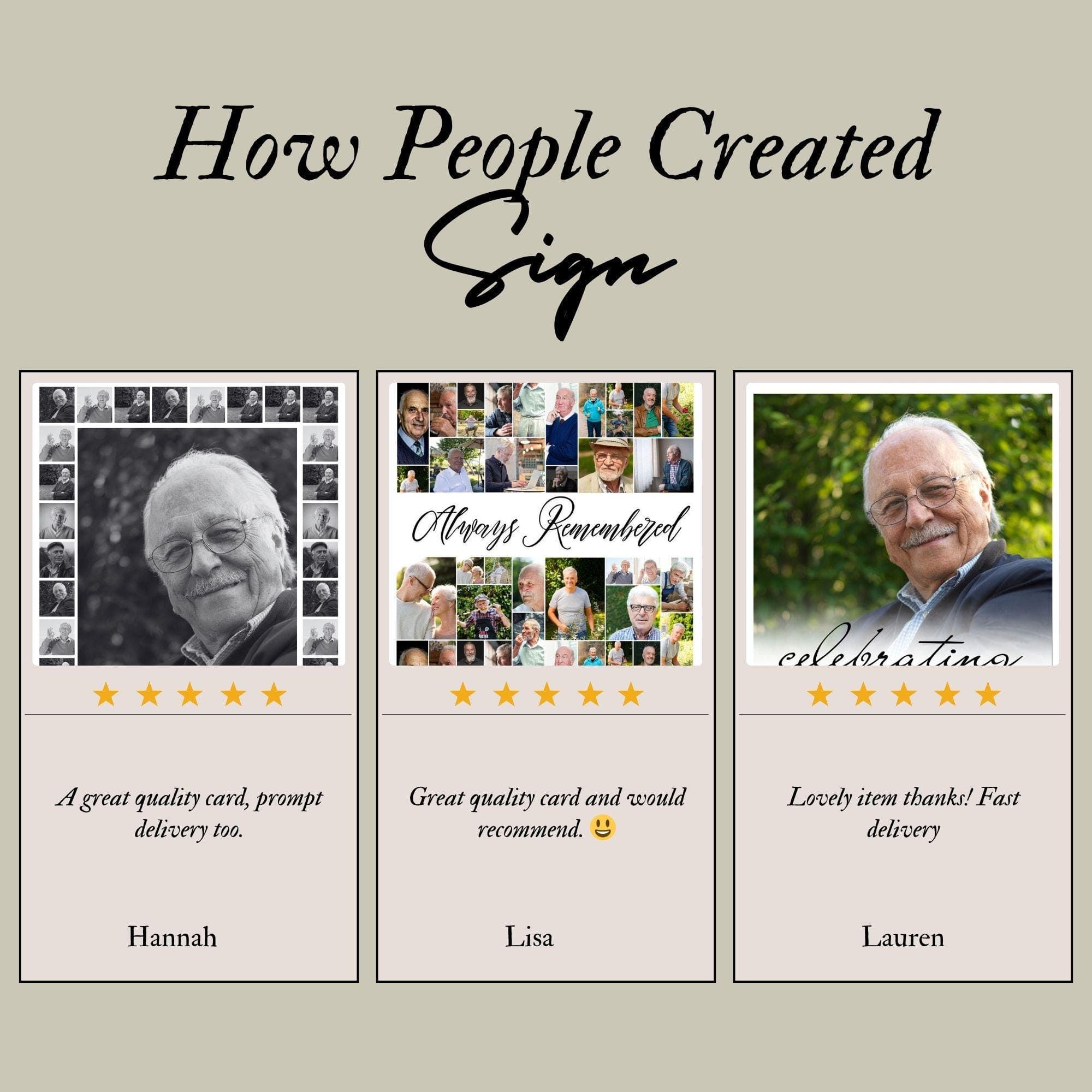 Funeral Photo Collage Sign Set, Memorial Poster (Digital Download) - view 9