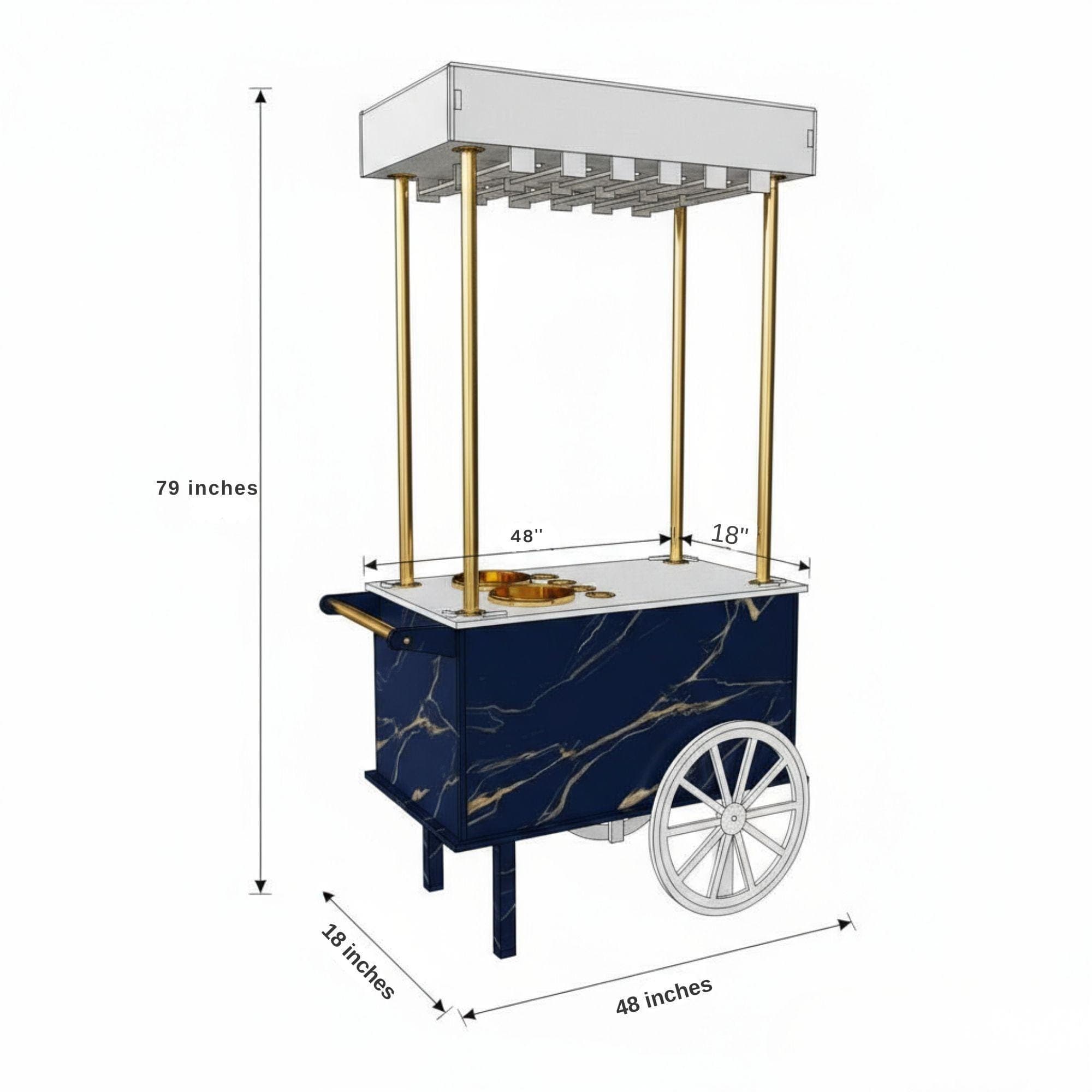 DIY Champagne Cart Plans: Mobile Bar, Event Cart Blueprints (Digital Download) - view 10