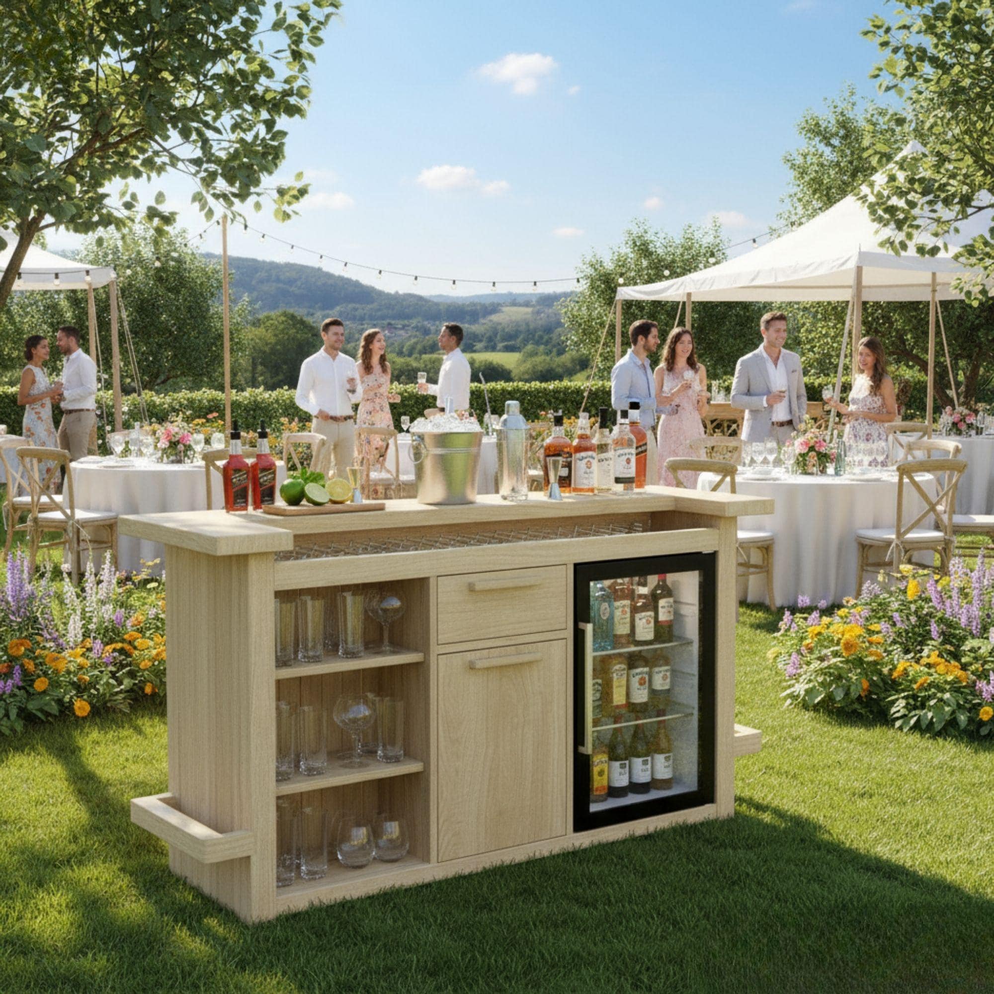 DIY Outdoor Bar Plan: Folding Wooden Patio Bar Blueprint (PDF Digital Download) - view 5