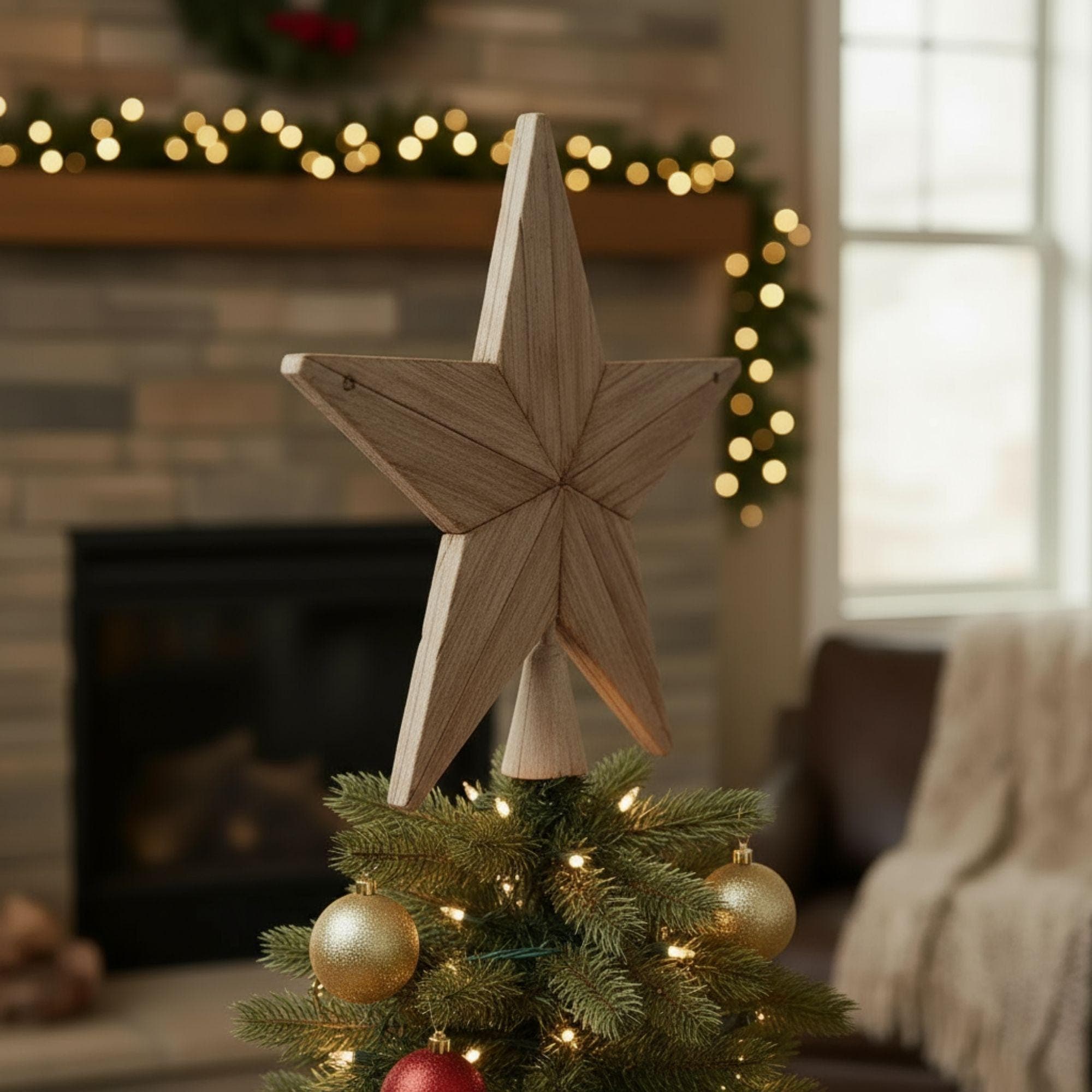 Christmas Tree Topper Star | DIY Wooden Tree Topper Plans | Rustic Christmas Tree Topper | Barnwood Tree Topper (Digital Download) - view 5