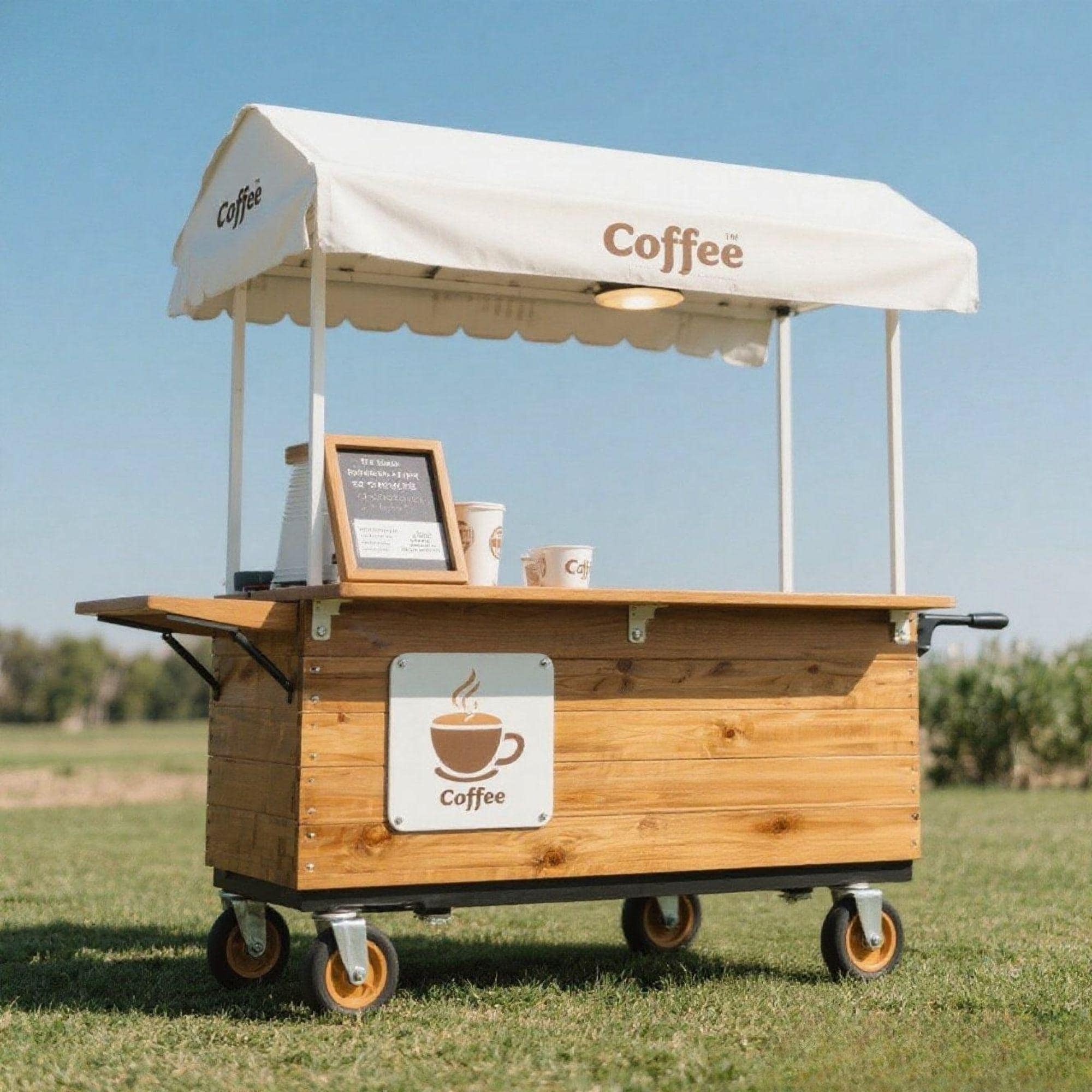 DIY Mobile Bar Cart | Coffee Cart | Custom Food Cart Plan PDF | Wedding Cart | Collapsible Beverage Cart | Vendor Cart | Foldable Bar Cart - view 2
