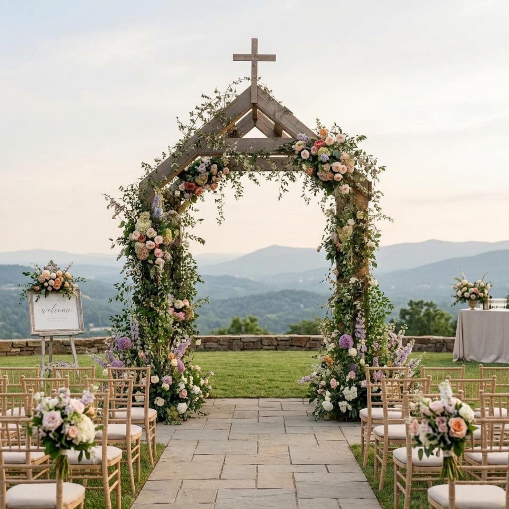 DIY Chapel Wedding Arch Plans PDF | Wooden Church Arbor Blueprint | Rustic Outdoor Canopy Build Guide | Large Pavilion Trellis Woodworking - view 5