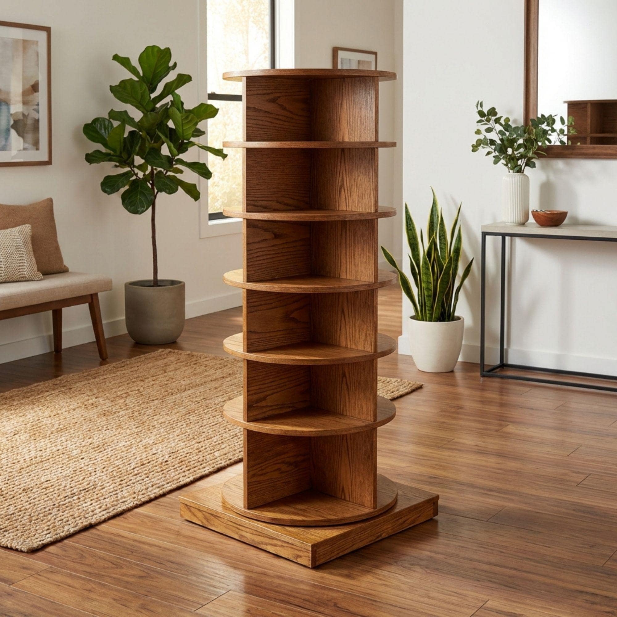 DIY Rotating Shoe Rack Plans | Spinning Woodworking Blueprint (Digital Download) - view 5