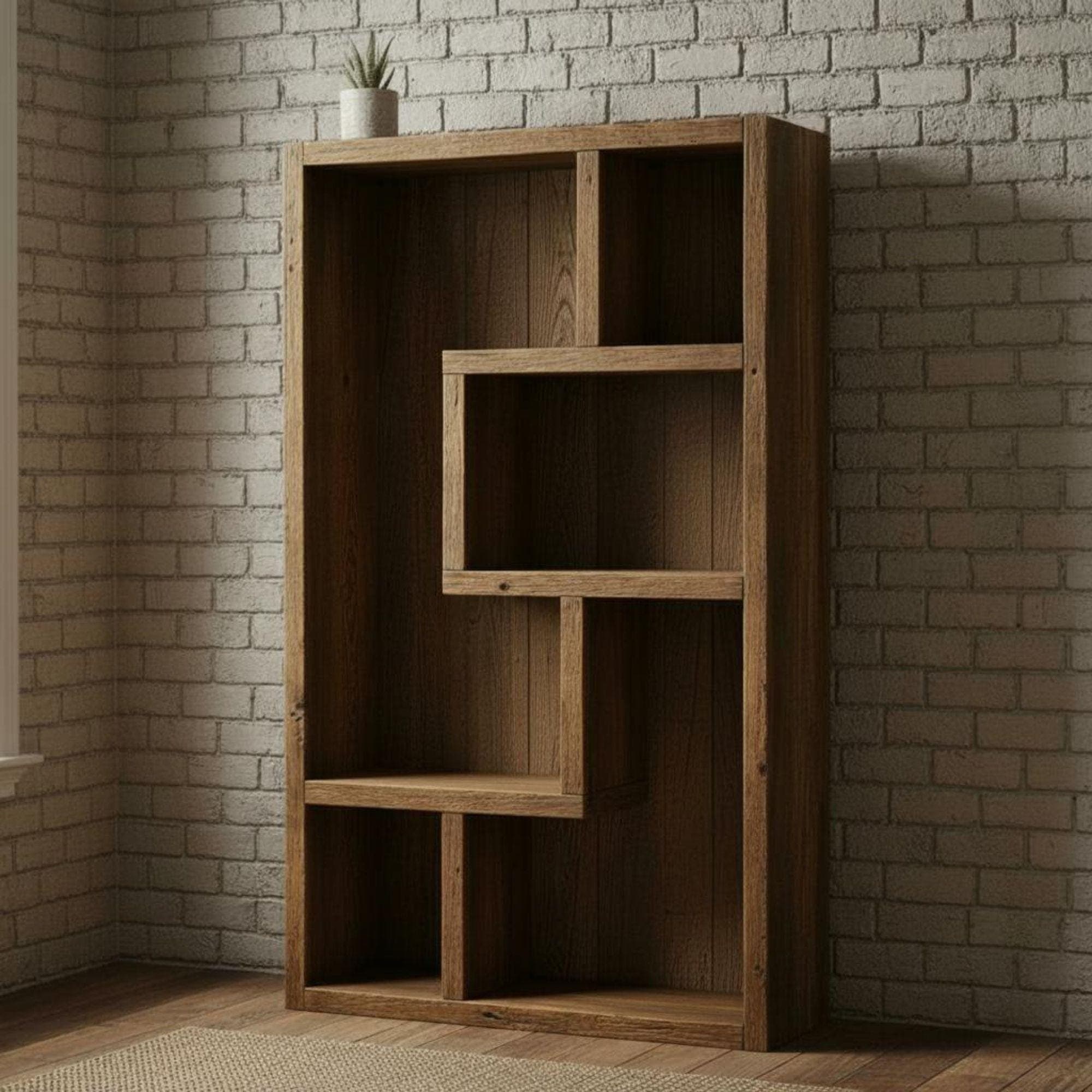 DIY Bookcase Plans PDF | Easy-to-Build Wooden Bookshelf, Wall Shelf Project | Minimalist Mid-Century Furniture - view 6