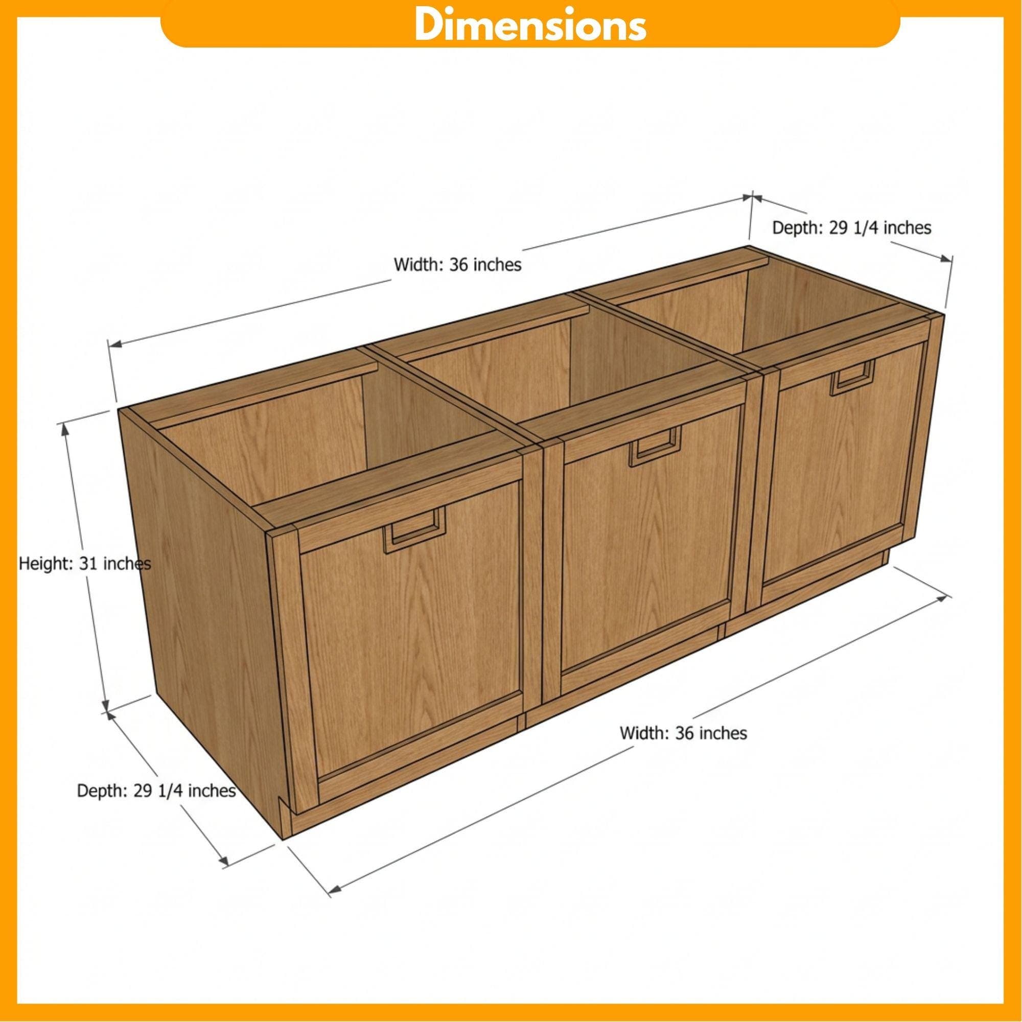 DIY Base Cabinet Plans with Drawers | Garage Organization Woodworking PDF | Plywood Furniture Blueprint - view 2