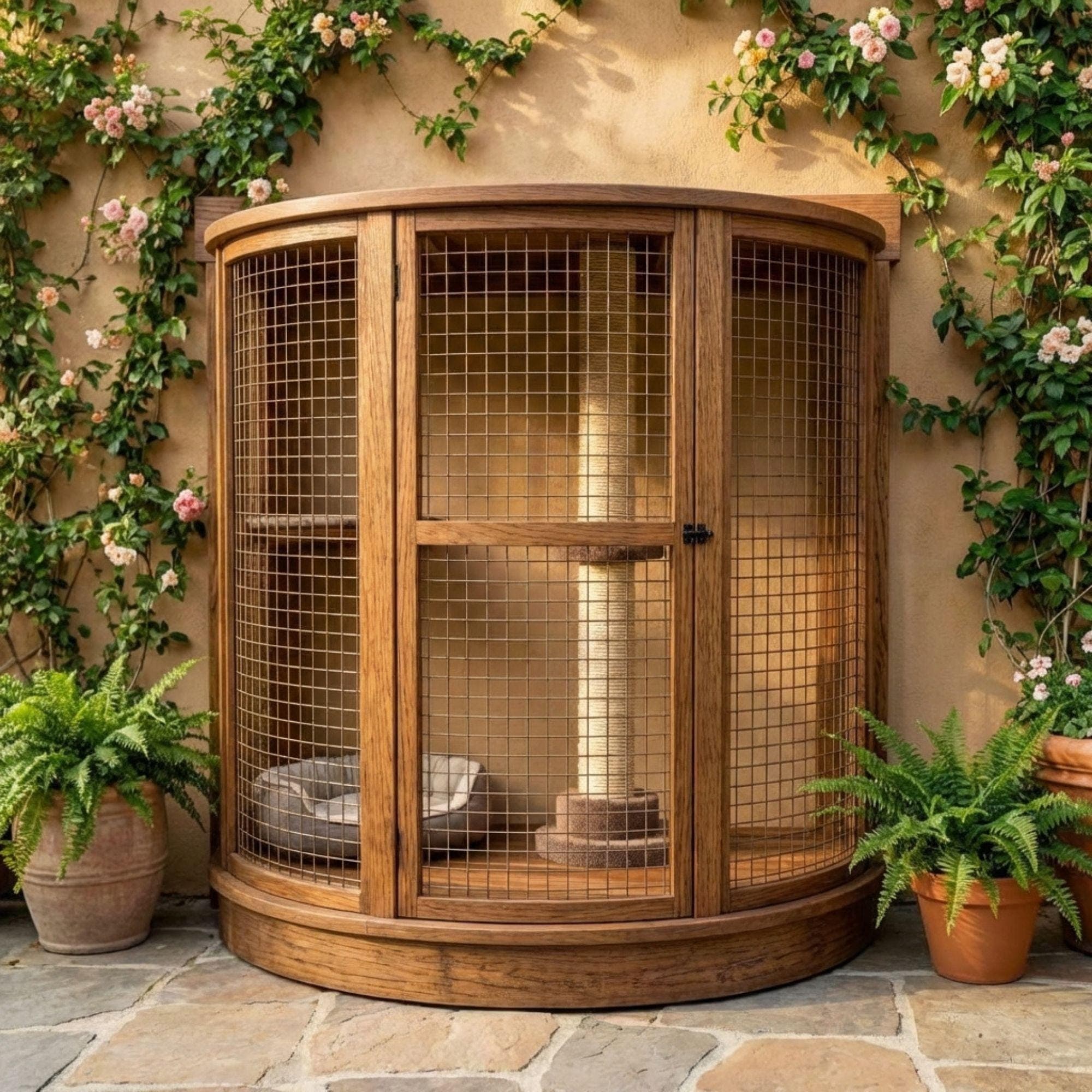 DIY Catio Plans | Curved Cat House Enclosure Build Guide | Small Outdoor Cat Cage PDF - view 4