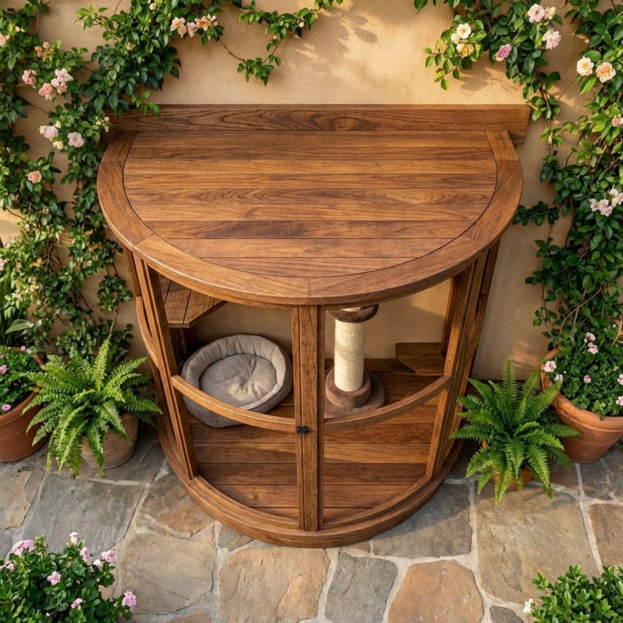 DIY Catio Plans | Curved Cat House Enclosure Build Guide | Small Outdoor Cat Cage PDF - view 5