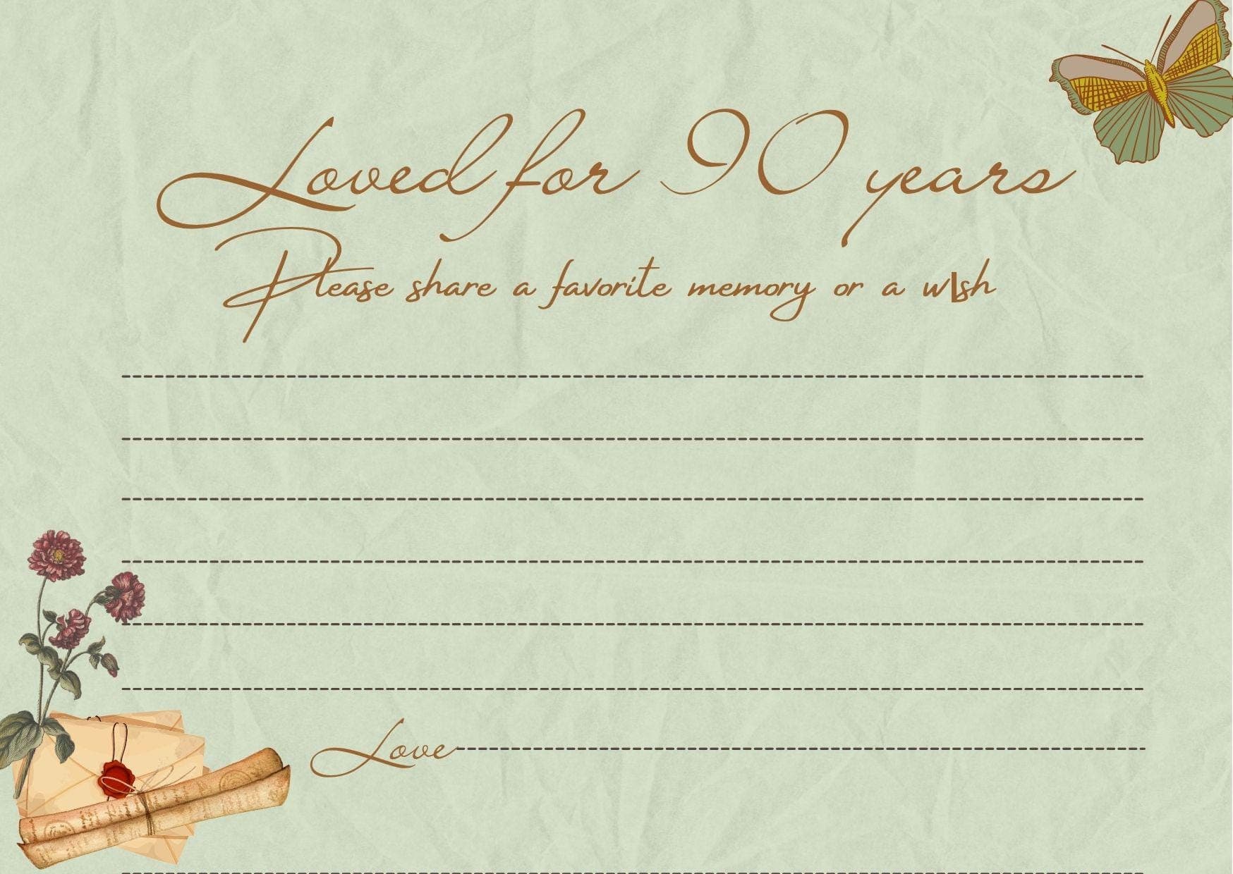 Rustic Birthday Card | Print on Kraft Paper | Instant Download | Share a Memory & Wish Sign - view 9