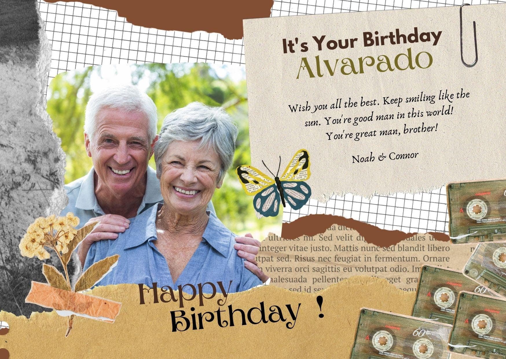 Rustic Birthday Card | Print on Kraft Paper | Instant Download | Share a Memory & Wish Sign - view 6