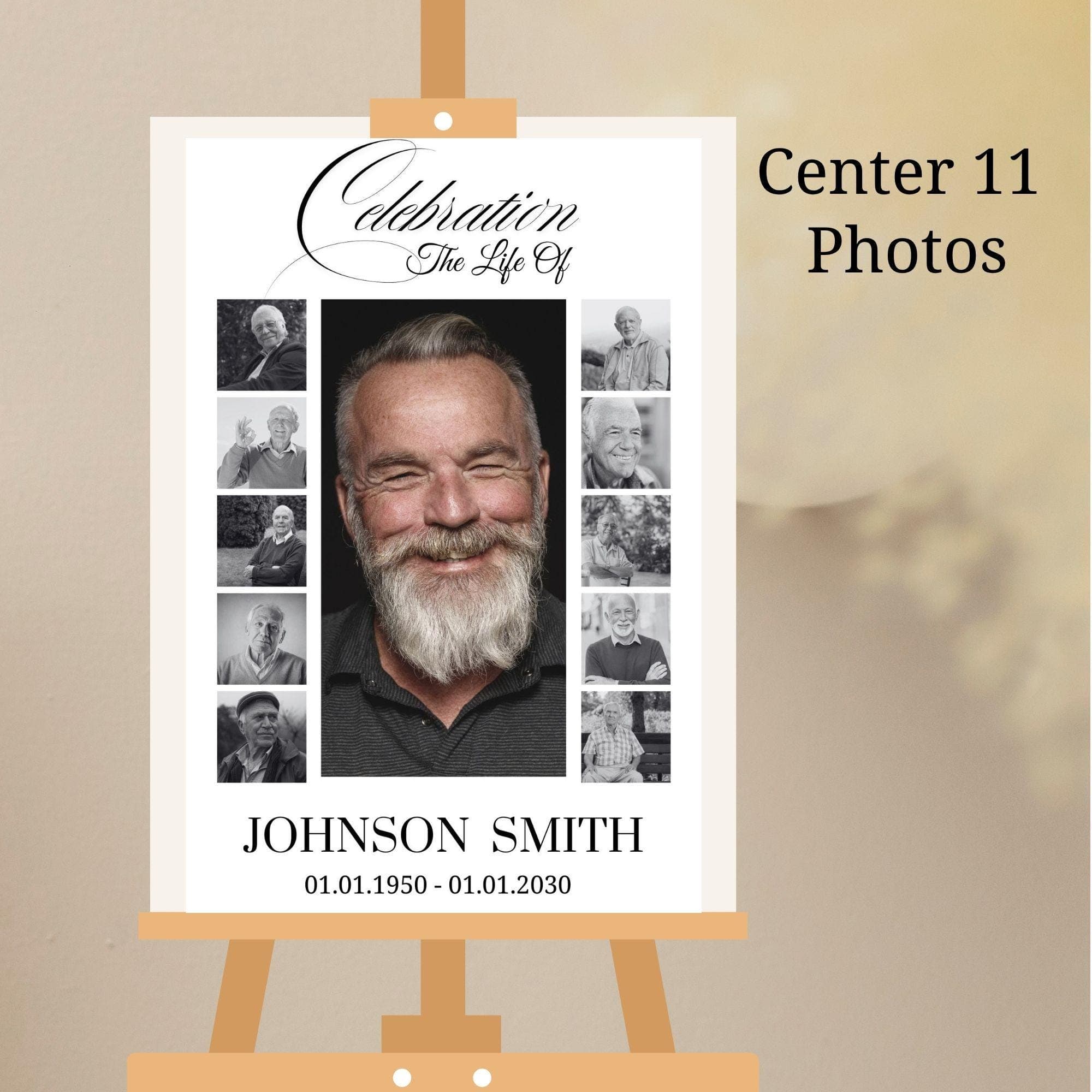 Funeral Photo Collage Sign Set, Memorial Poster (Digital Download) - view 3