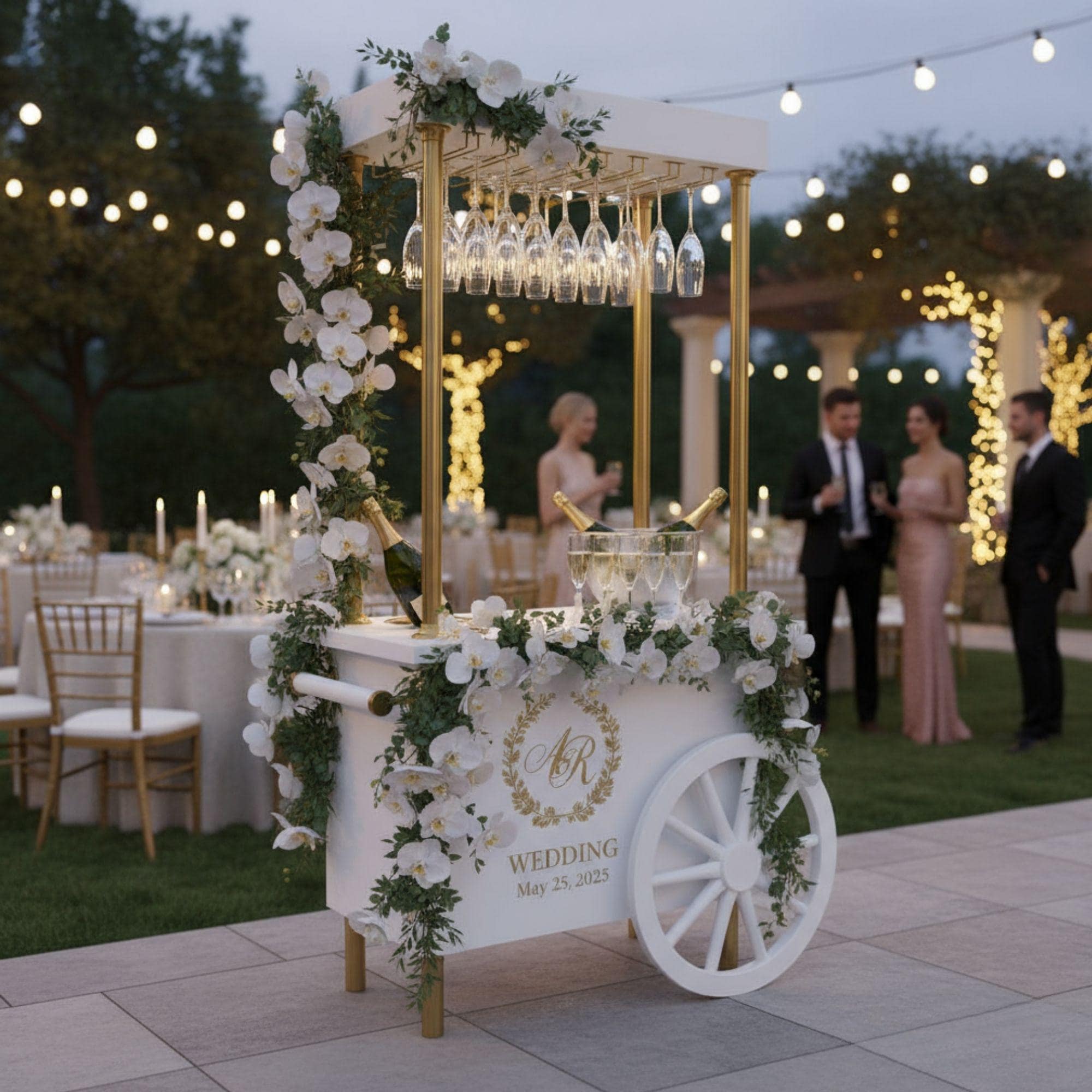 Champagne Cart Blueprint | DIY Mobile Bar, Wedding Event Cart (Custom Build) - view 3