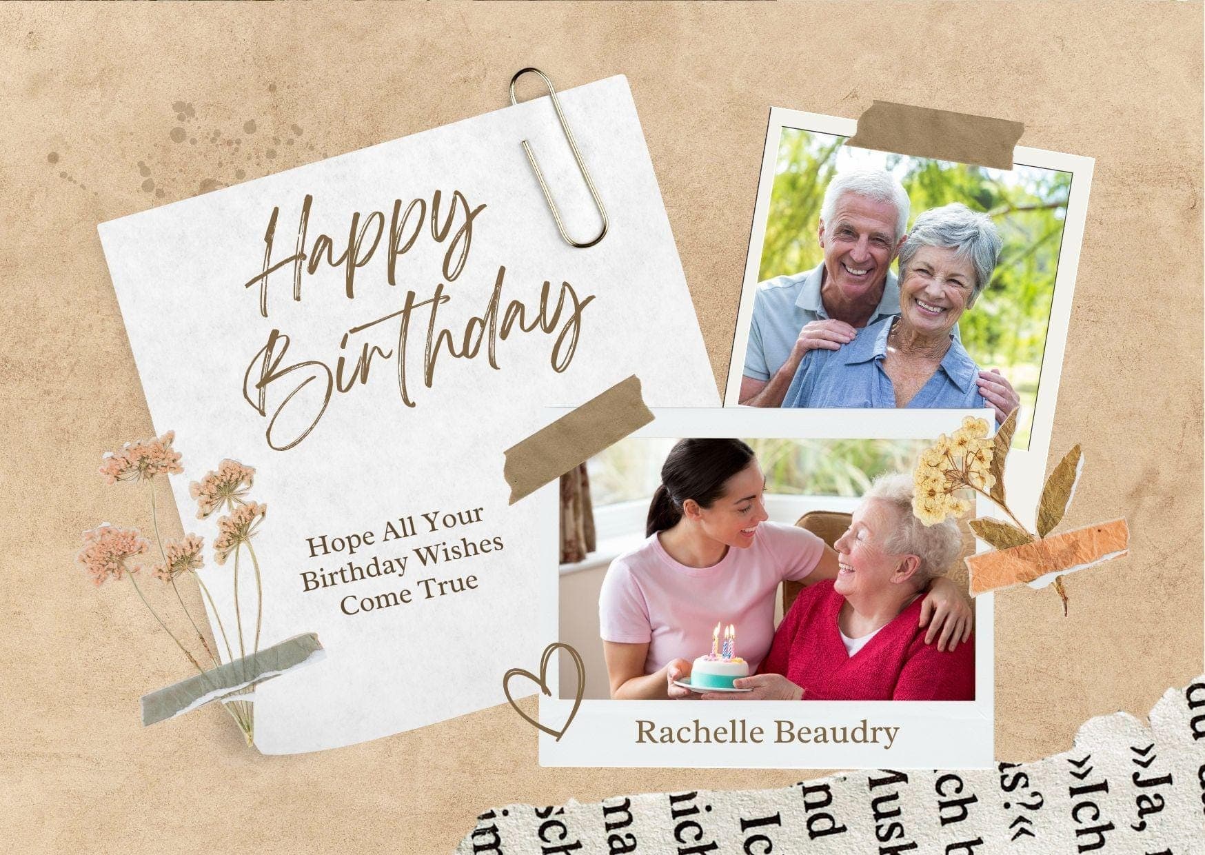 Rustic Birthday Card | Print on Kraft Paper | Instant Download | Share a Memory & Wish Sign - view 5