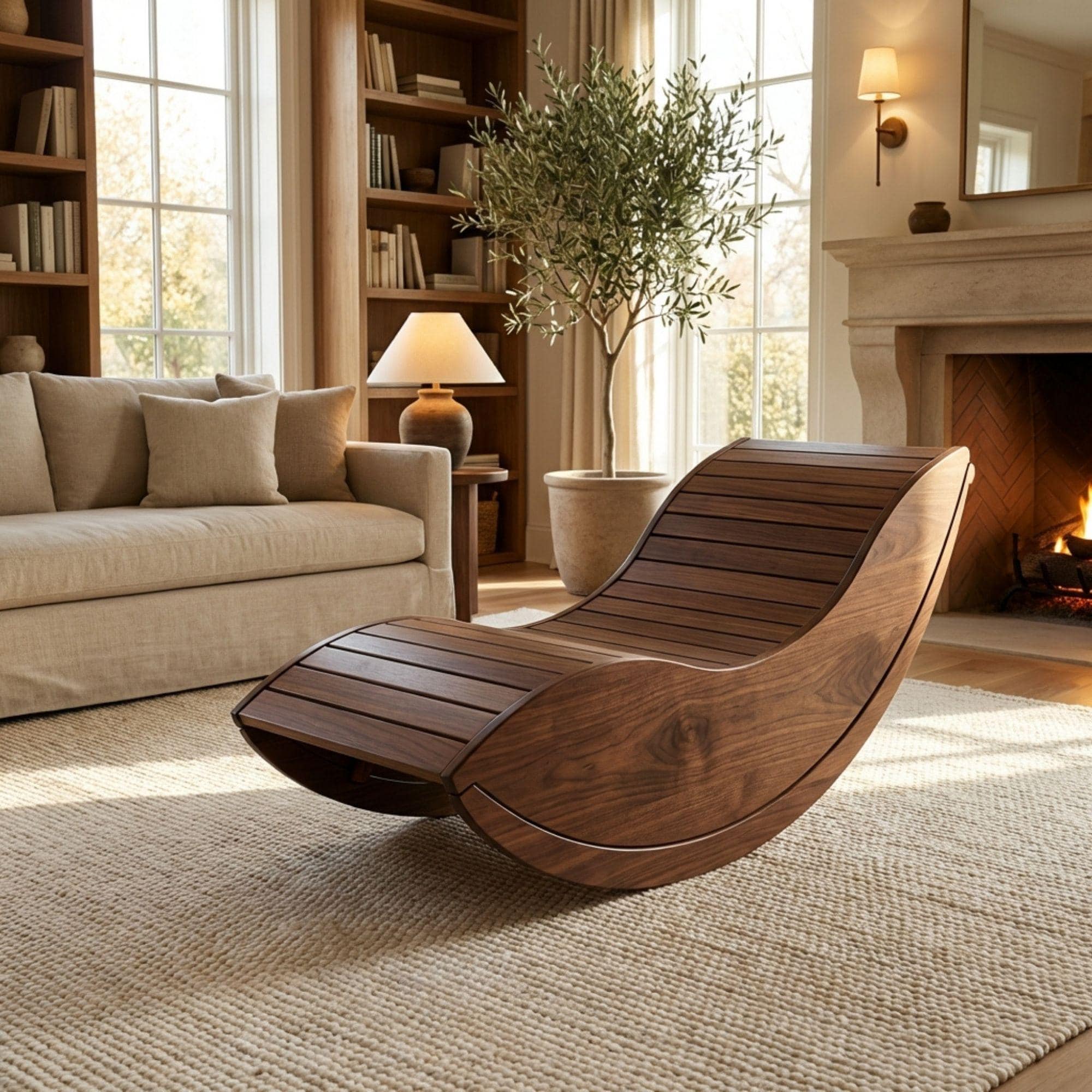 DIY Floor Rocking Chair Plans | Arc Rocking Lounger Blueprint | Oval Rocker Chair PDF - view 5