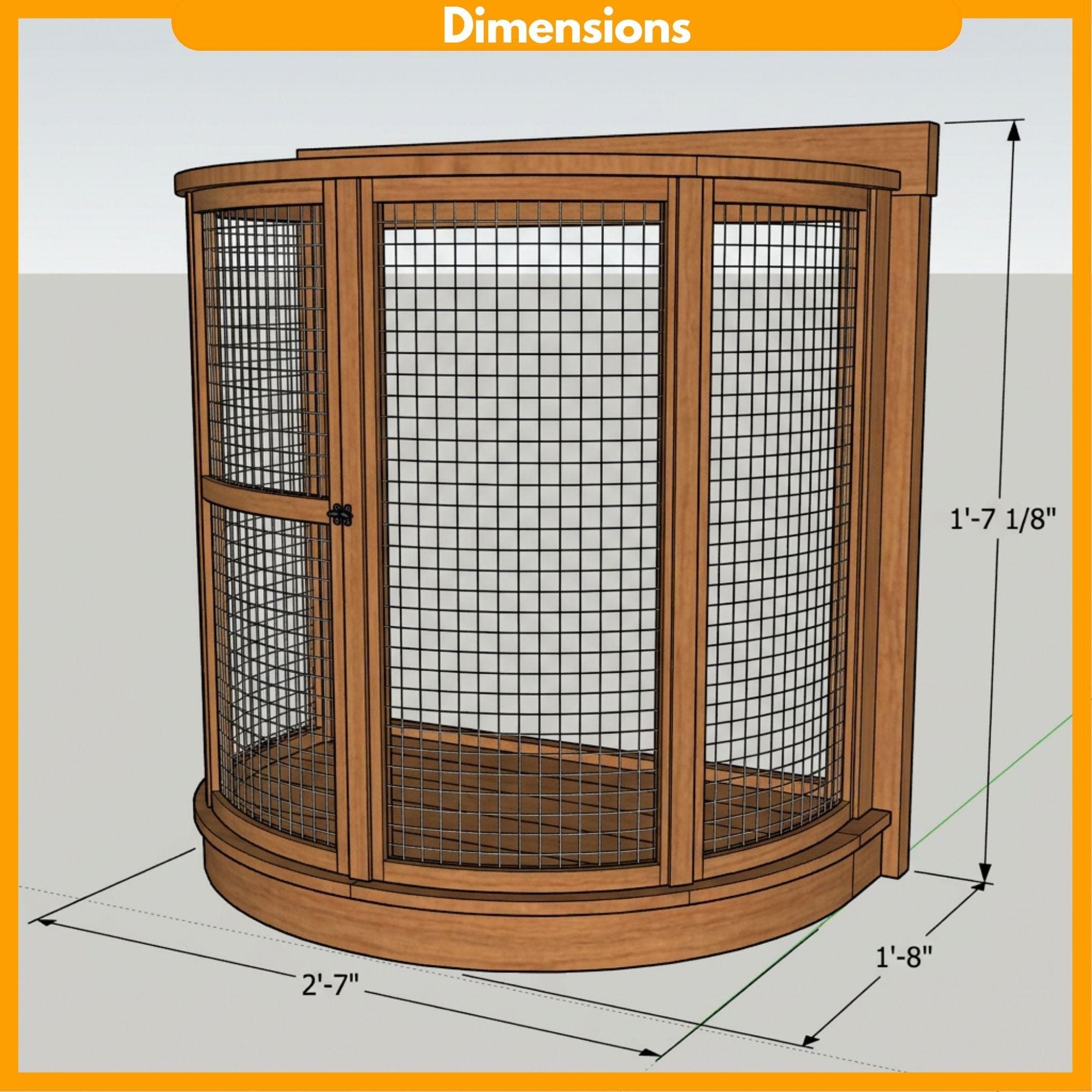 DIY Catio Plans | Curved Cat House Enclosure Build Guide | Small Outdoor Cat Cage PDF - view 2