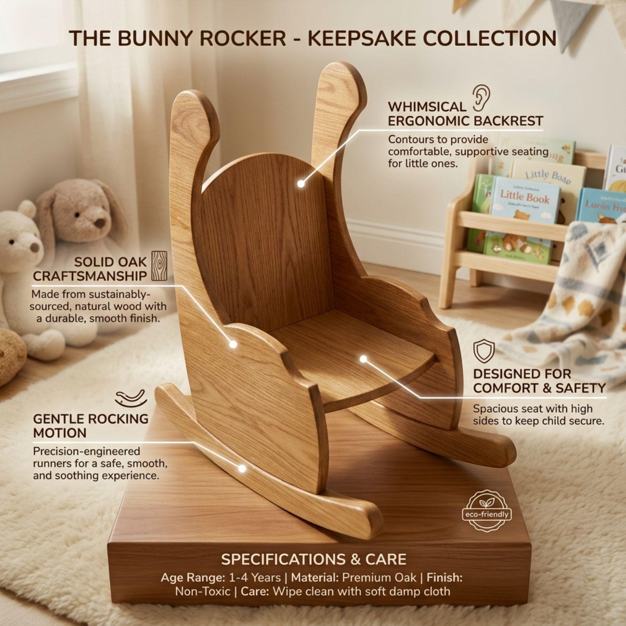 DIY Kids Rocking Chair Plans | Toddler Rocking Chair Pattern | Wood Working Plans Kids Rocker PDF - view 3