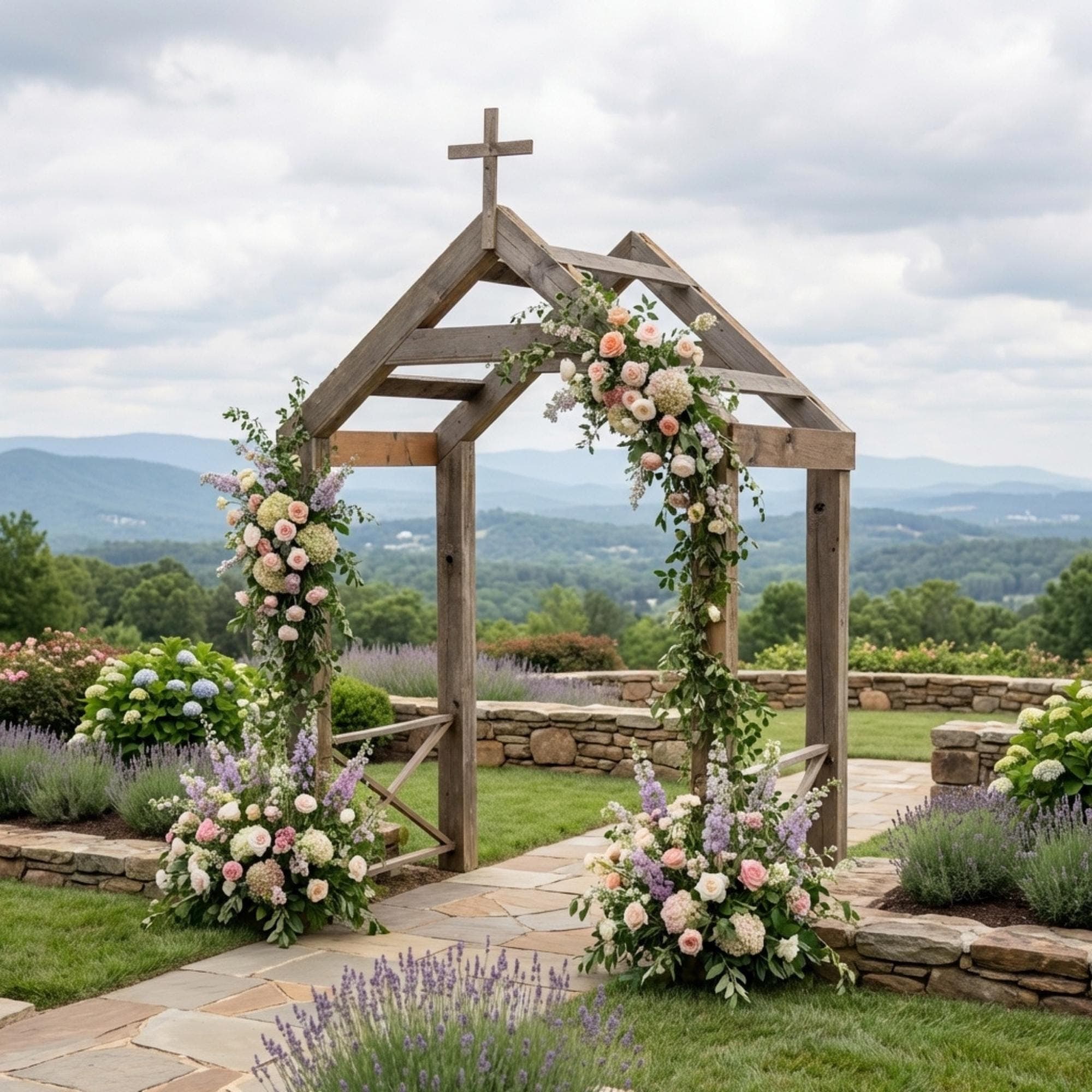 DIY Chapel Wedding Arch Plans PDF | Wooden Church Arbor Blueprint | Rustic Outdoor Canopy Build Guide | Large Pavilion Trellis Woodworking - view 6
