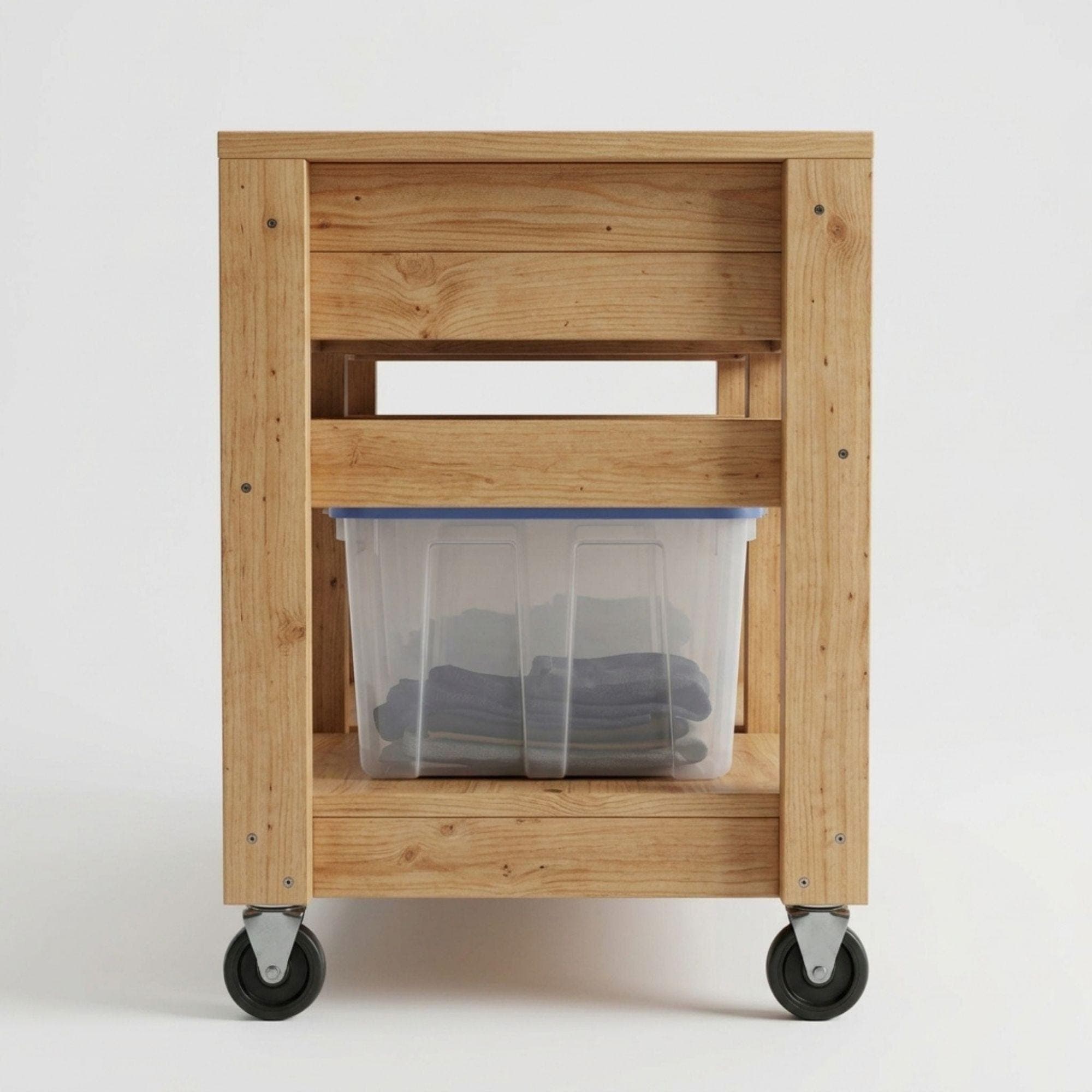 DIY Mobile Workbench with Tote Storage Plans PDF | Rolling Shop Cart & Organizer Blueprint | 3-Drawer Garage Utility Table | Woodworking - view 6