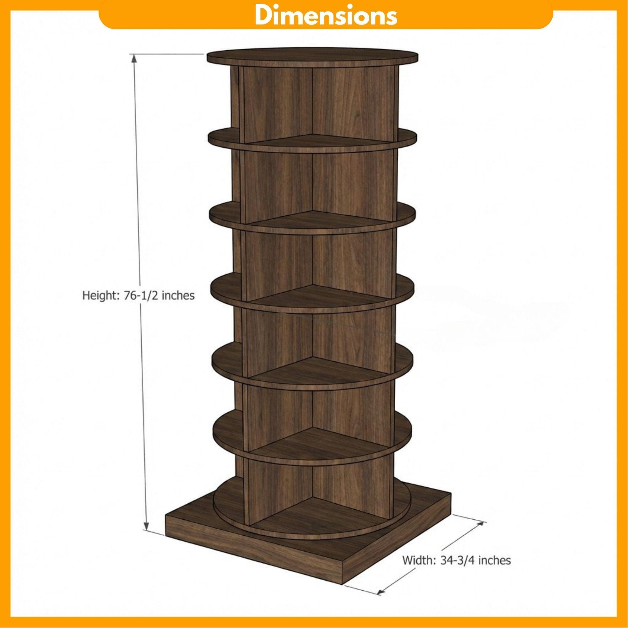 DIY Rotating Shoe Rack Plans | Spinning Woodworking Blueprint (Digital Download) - view 2