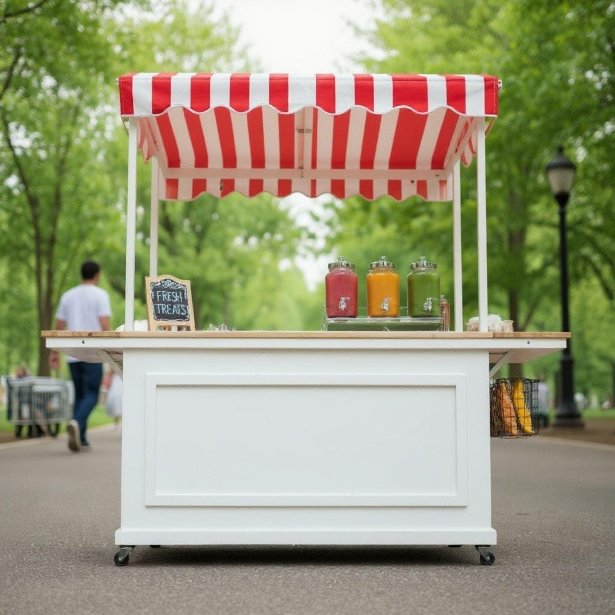 DIY Mobile Snack Bar Cart | Charcuterie Cart on Wheels | Small Foldable Vendor Cart | Refrigerated Charcuterie Cart - view 4