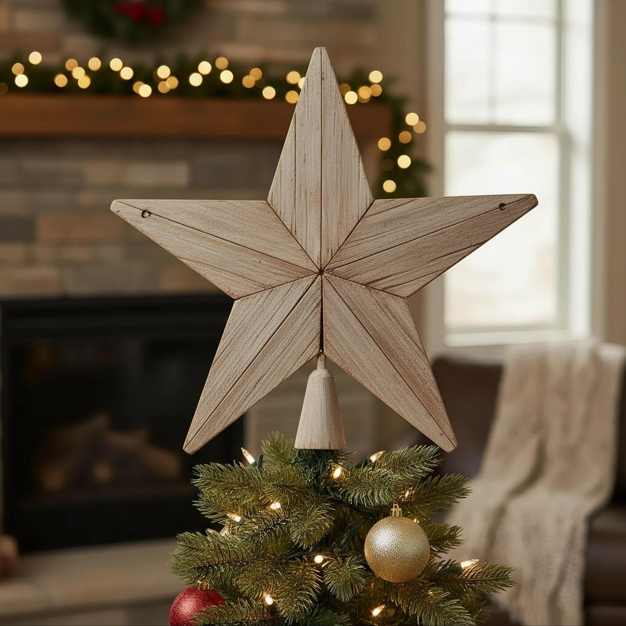 Christmas Tree Topper Star | DIY Wooden Tree Topper Plans | Rustic Christmas Tree Topper | Barnwood Tree Topper (Digital Download) - view 3